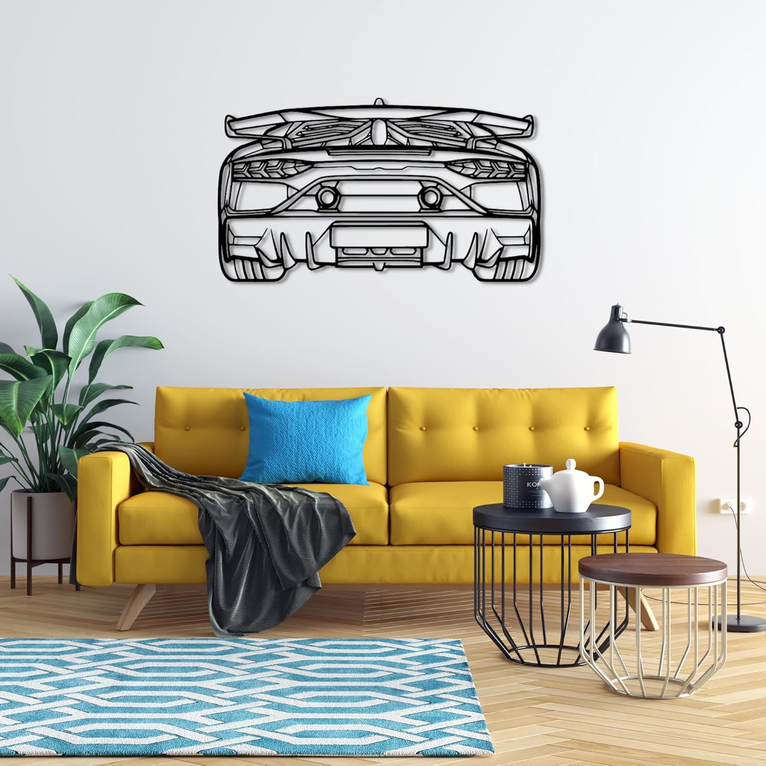 Aven*tador SVJ 2021 Back Silhouette Metal Wall Art | Metal Wall Decor | Automotive Wall Decor | Living Room Wall Decor | Christmas Gifts | Gifts For Car Lovers | Gifts (100 CM 40 Inches)