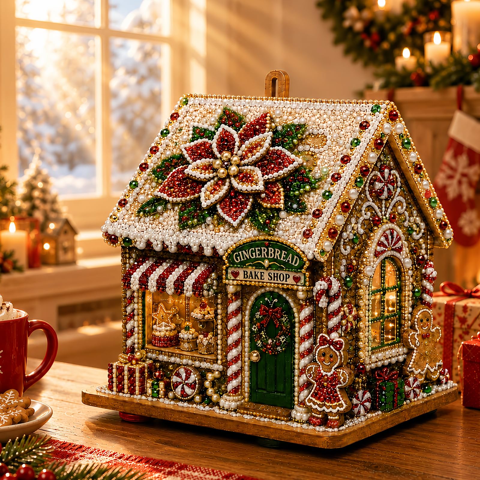 LIUBAI 3D Christmas House Diamond Painting Kit for Adults-C