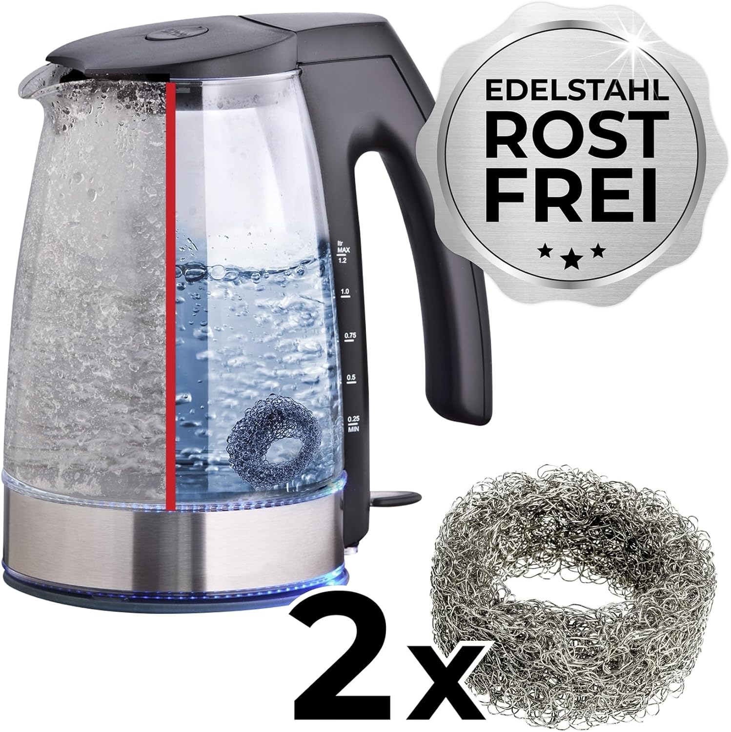 Maximex Hexi Stainless Steel Limescale Protection Kettle Accessories Descaler Limescale Filter Energy Saving No Chemicals Set of 2 4 x 2 cm Silver