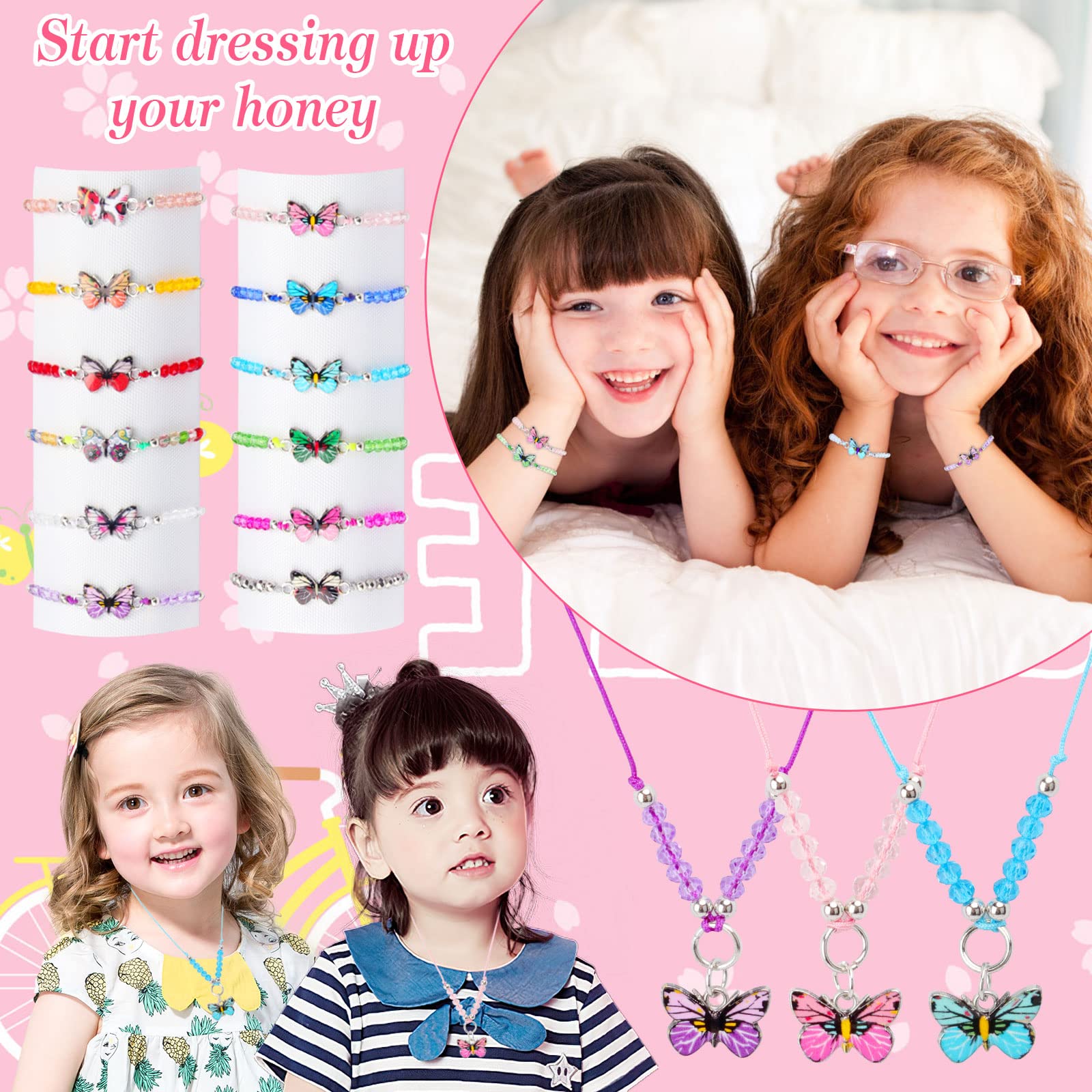 3 Ensembles de Collier et Bracelet pour Enfants Collier Nœud Papillon Bracelet Décoration de Fête pour Enfants 3 Ensembles de Collier et Bracelet pour Enfants Collier Nœud Papillon Bracelet Décoration de Fête pour Enfants