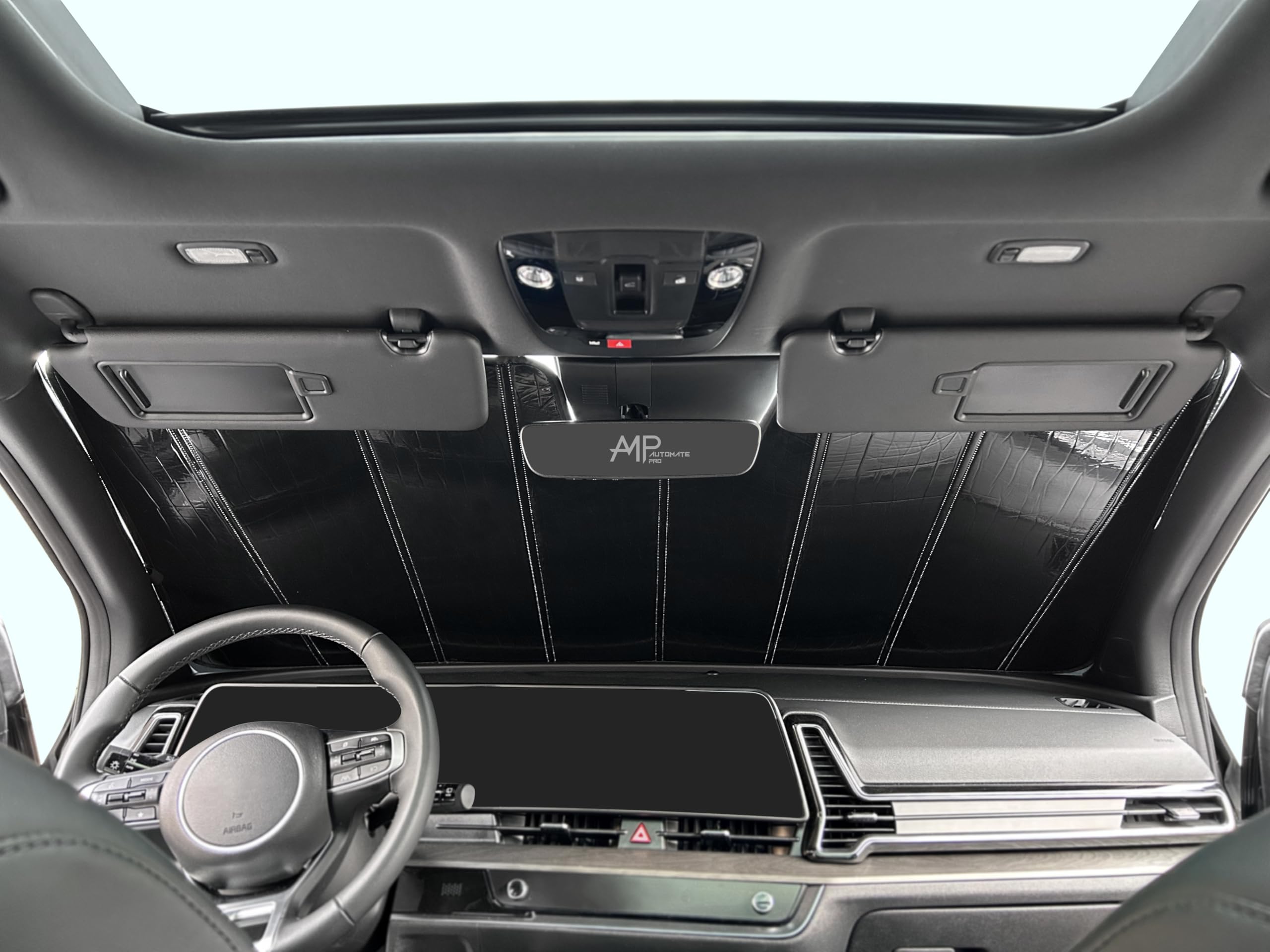 AutoMate Pro Custom Fit Windshield Foldable Sunshade for Toyota Camry Sedan, 2025, Compact Reflective Block UV Rays Protector Lightweight Flexible Rigid Insulation Accessories (Made in USA)