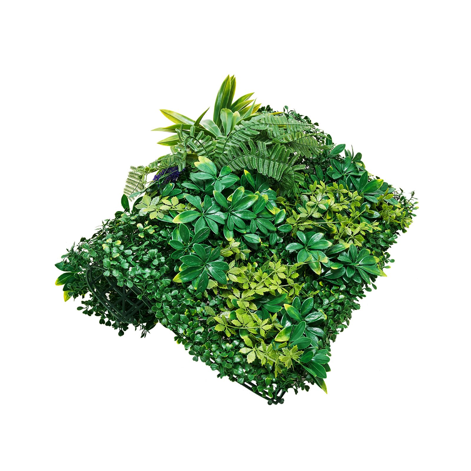 VEVOR Mur Végétal Artificiel 12 PCS Panneau Mural Décoratif Plante Artificielle 3D Emboîtable, 50x50 cm, pour Décoration Intérieure Extérieure, Couverture de Clôture en Lierre, Brise-vue Mural Jardin