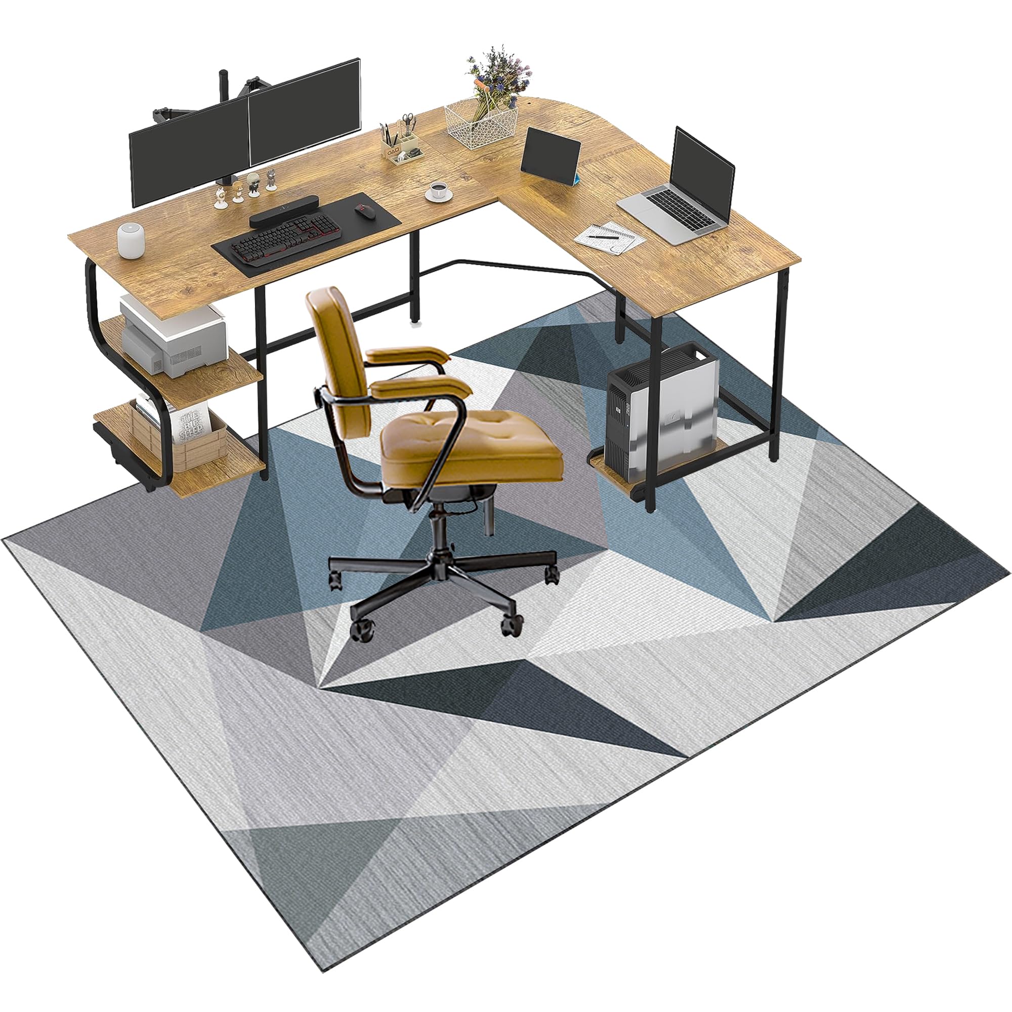 Office Chair Mats for Carpeted Floor | Carpet Protector Chair Mat | Gaming Chair Mat | Desk Chair Mat Large | Computer Chair Mat for Furniture Wooden Floor Protector for Home Office 120 x 160 cm