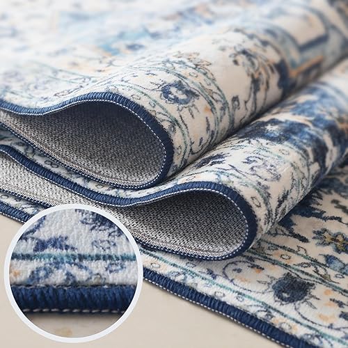 Miniatura 4 de Poeti Alfombras de área de 5 x 7, ultra suaves, lavables, resistentes a las manchas, para sala de estar, con parte trasera antideslizante, alfombra