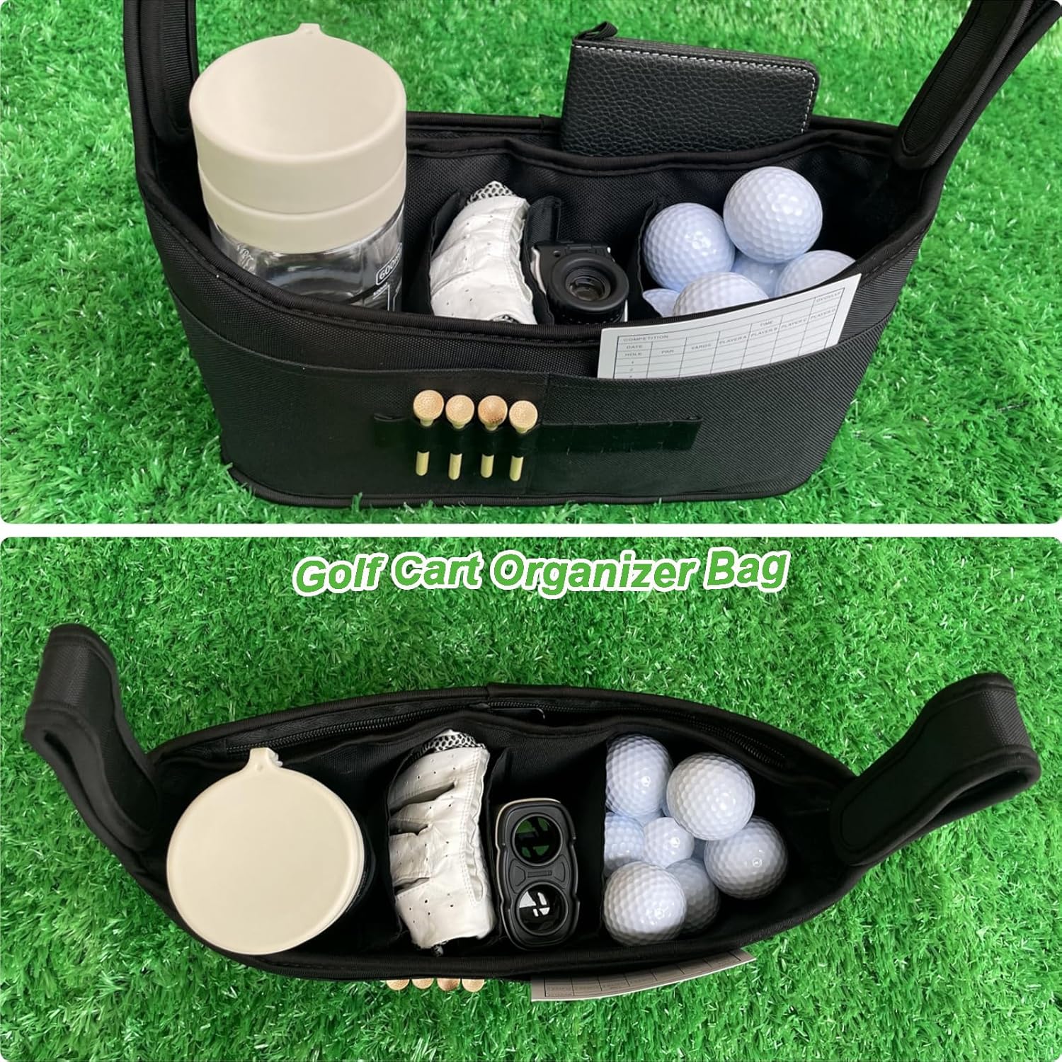 Golf Push Cart Organizer - Accessory Bag with Multiple Pockets