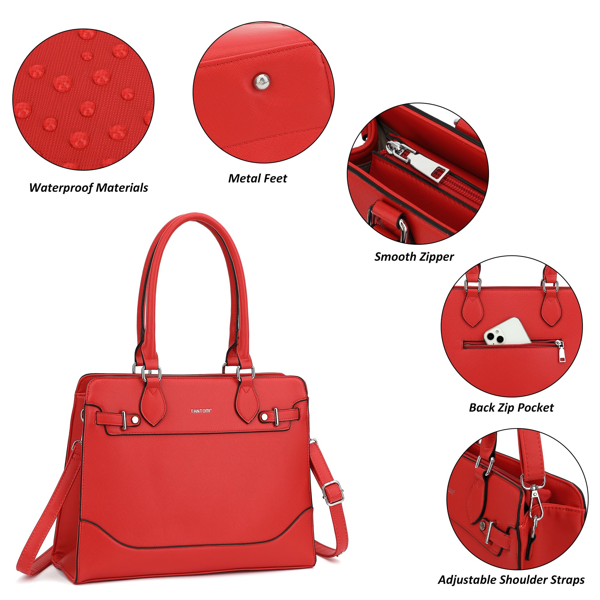 TANTOMI Borsa da donna, borsa a tracolla semplice con cerniera per lavoro casual