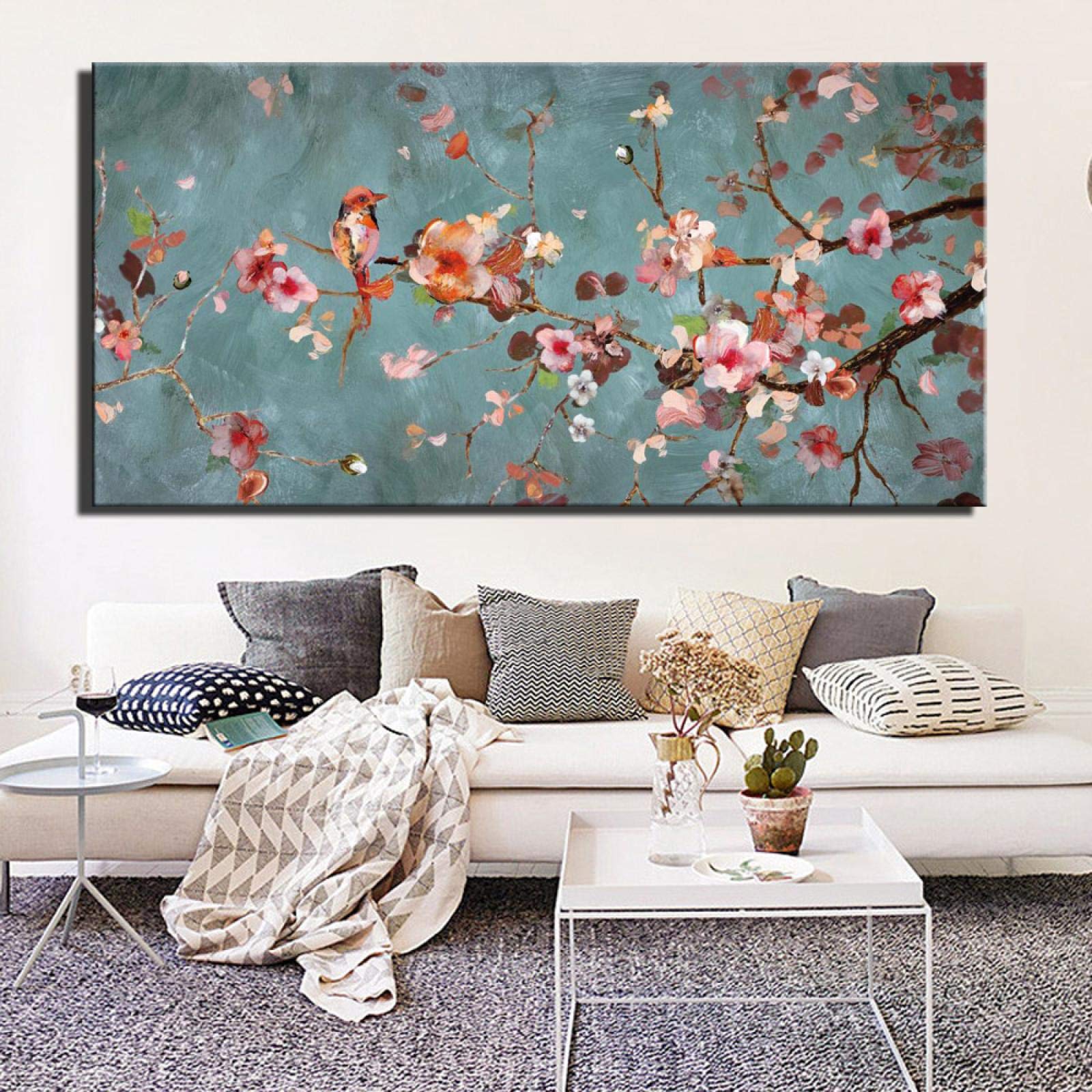 Amazon.co.jp: 梅の花のキャンバスの絵画古典的な花のポスターと