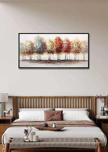 Miniatura 5 de Tiancheng Arte, 24x48 pulgadas Pintura abstracta moderna al óleo pinturas a mano árbol 3D pintado a mano sobre lienzo marco acrílico arte de pared