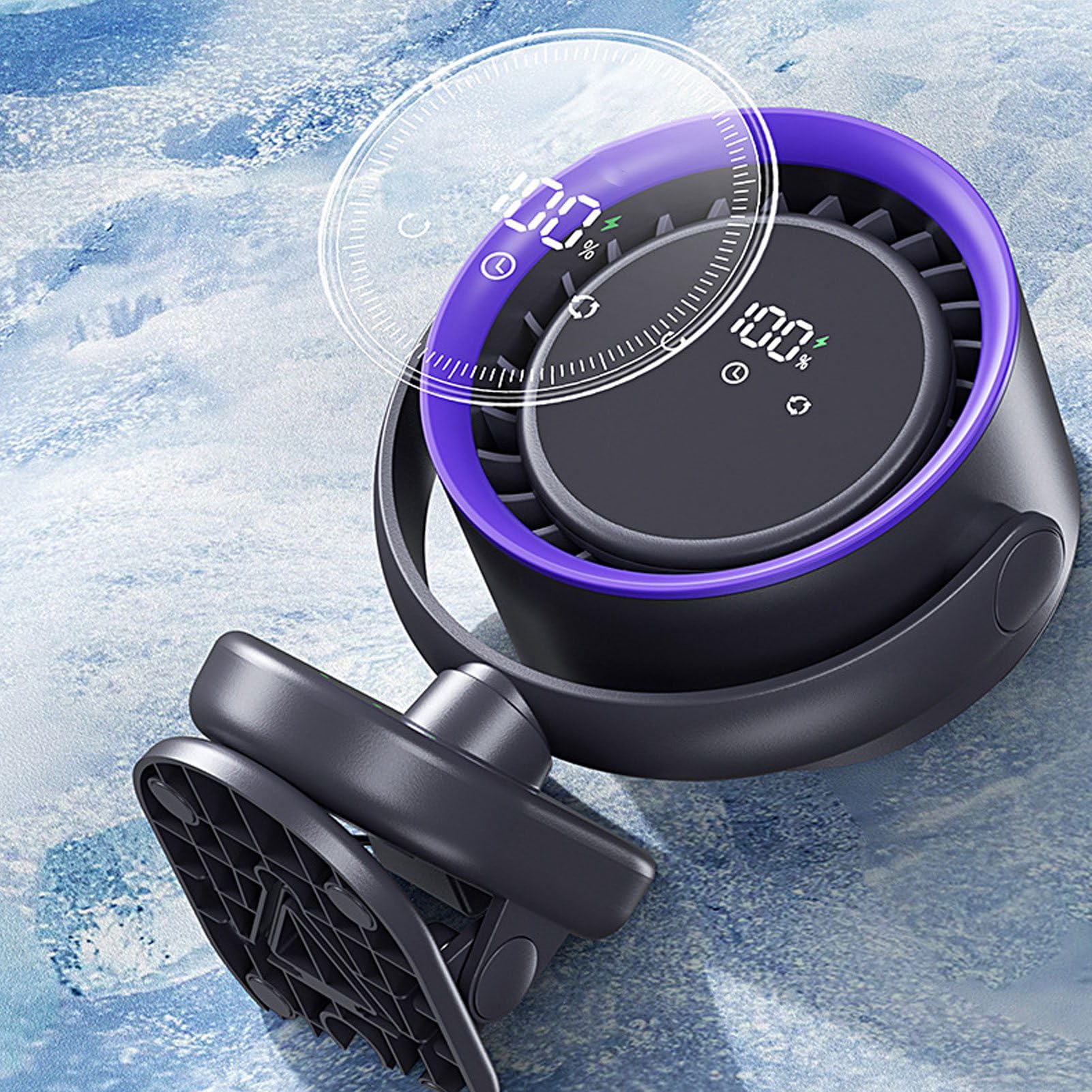Ventilatore da Tavolo Silenzioso a Parete, Ventilatore da Scrivania a Risparmio Energetico con 100 velocità Regolabili per L'uso in Dormitorio (Grigio porpora)