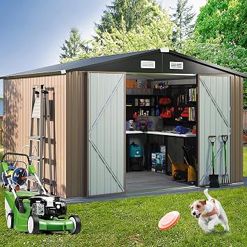 10 ft. W X 8 ft. D Metal Tool Shed