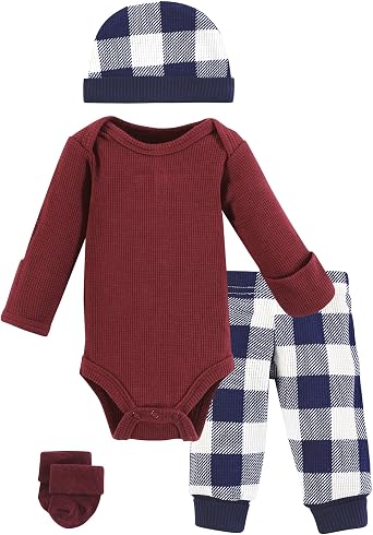 Hudson Baby Unisex Thermal Layette Set 4pc