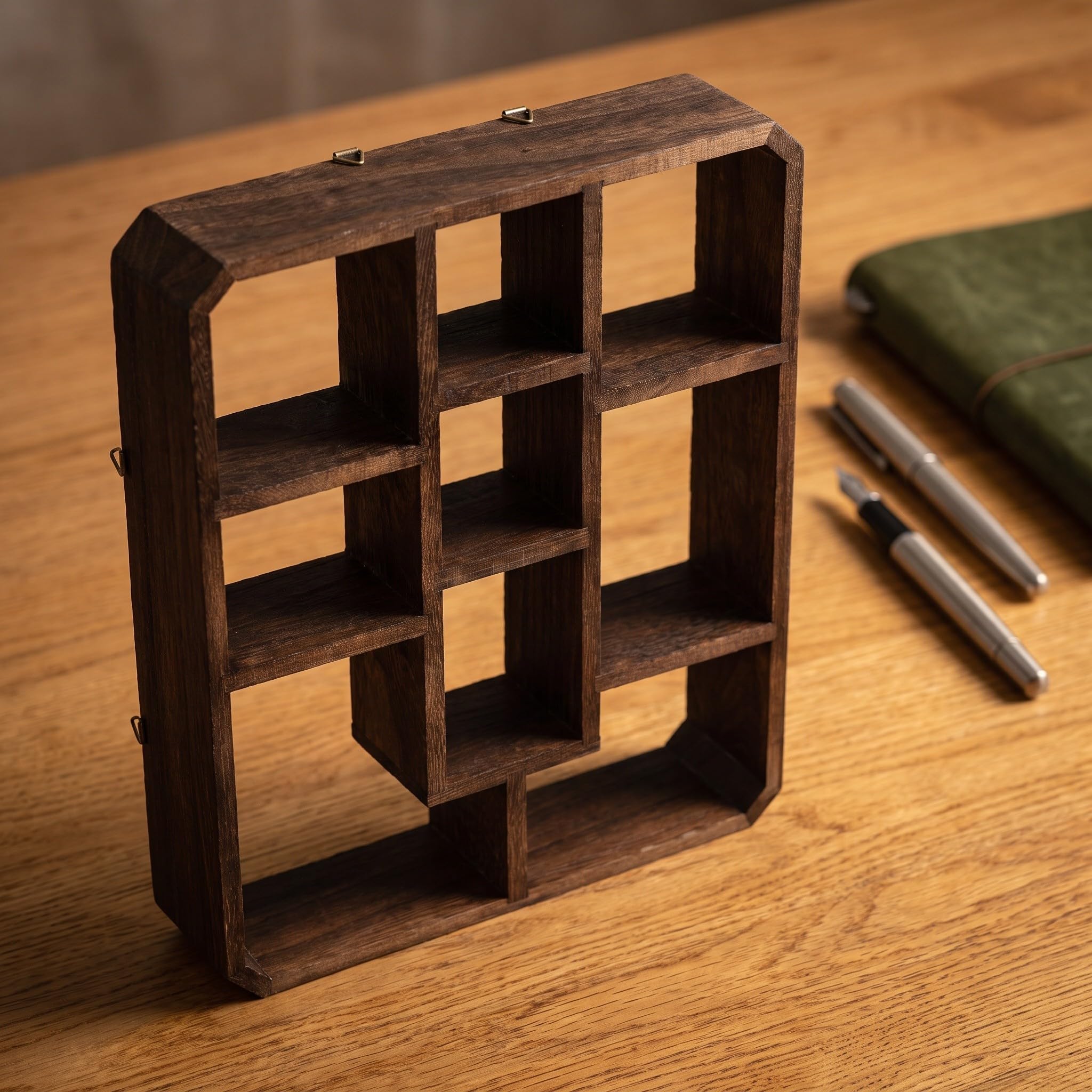 TEHAUX Estantería de Exhibición Compartimentos de Madera Marrón