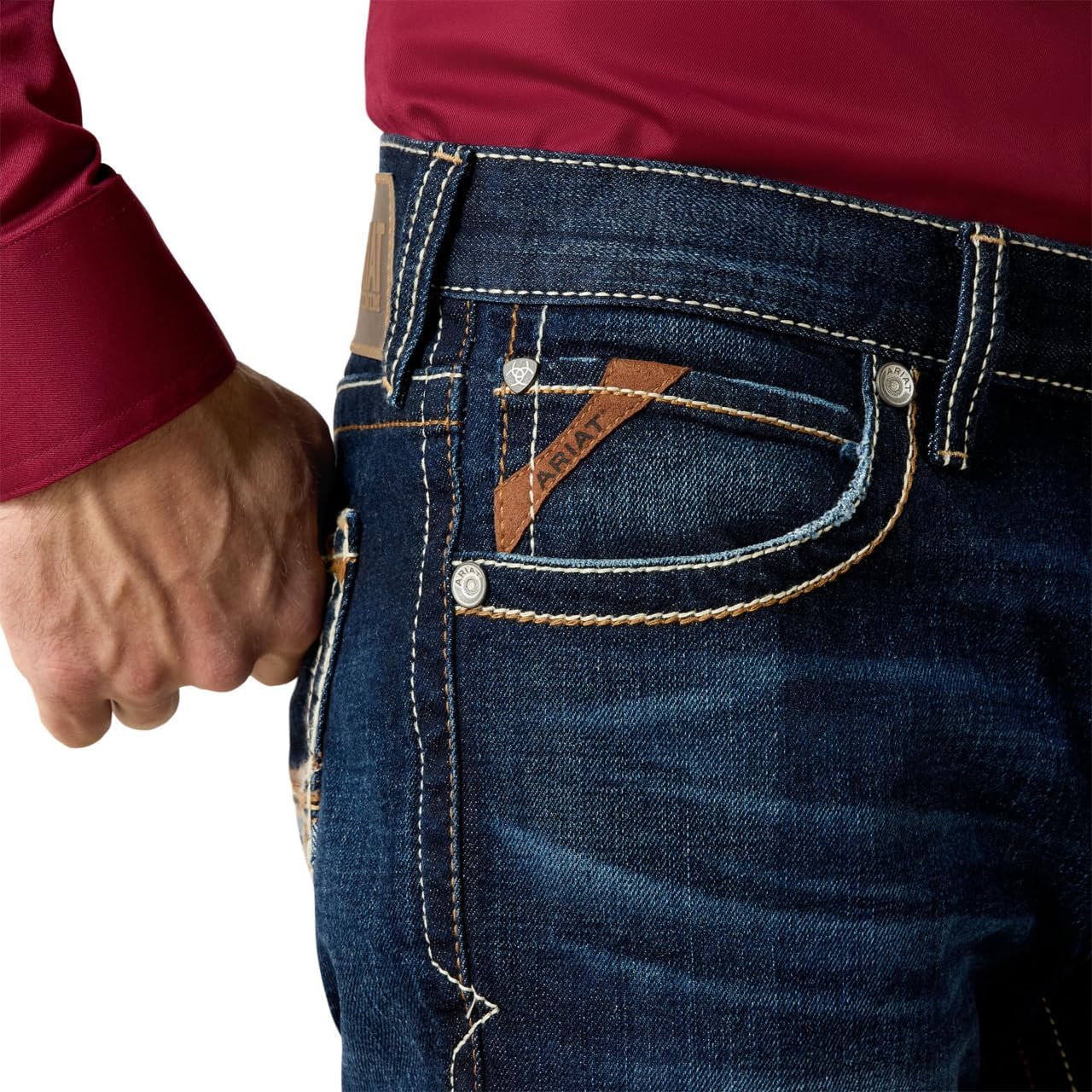 Ariat Men's M7 Stretch Extra Slim Fit Rocker Boot Cut Jean - Image 4