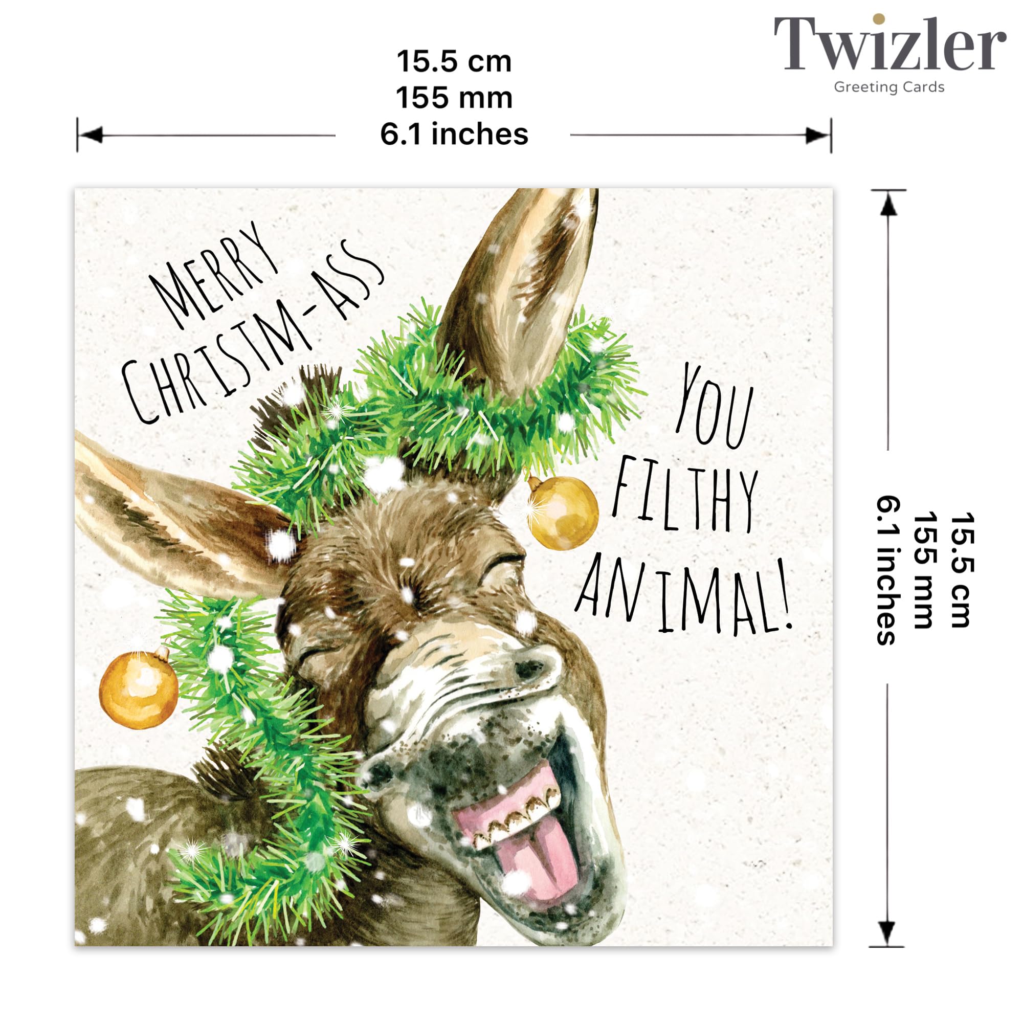 Twizler Carte De Noël Avec Prancer Upstaging - Carte De Noël Amusante