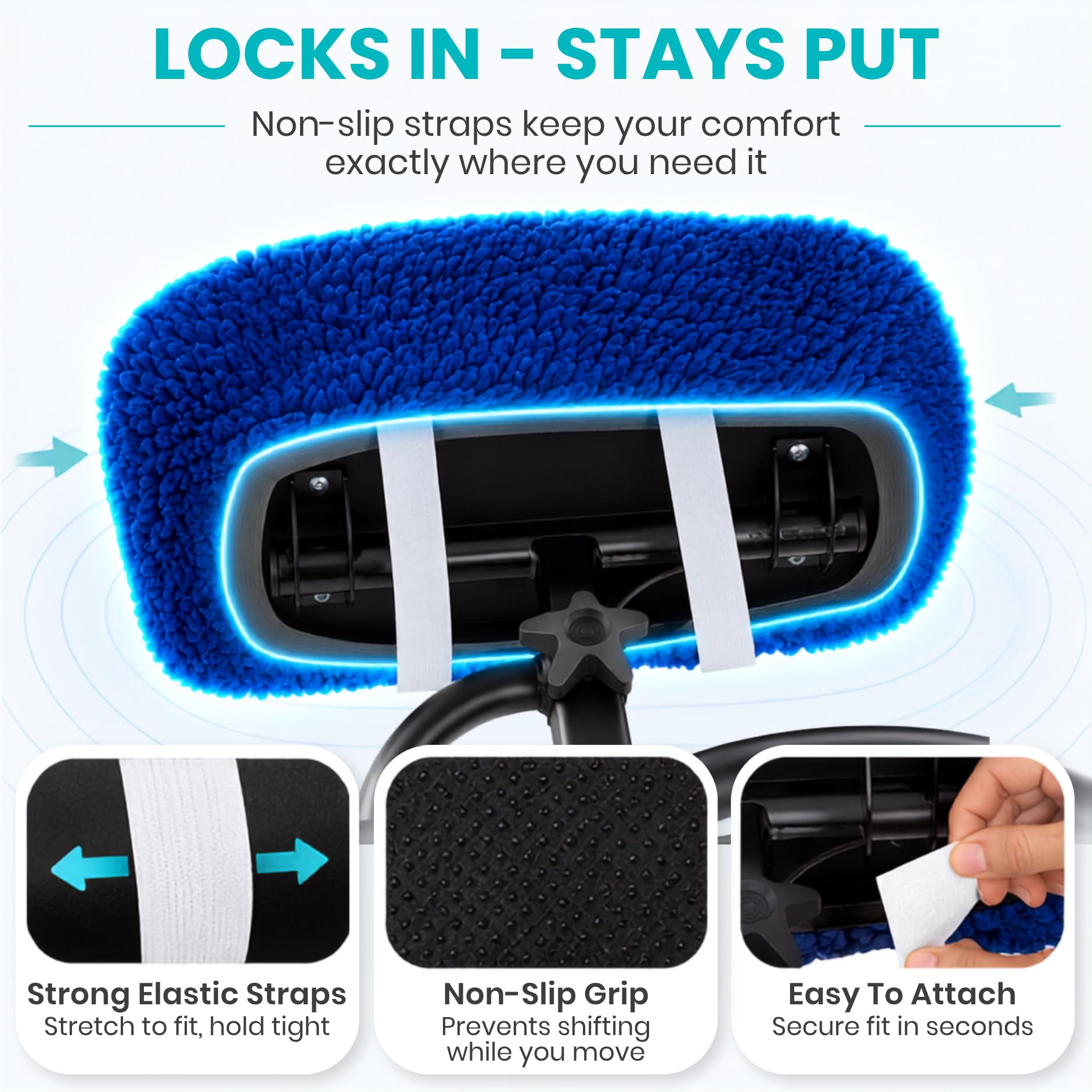 Vive Mobility Rodillera - Cojín de espuma viscoelástica de felpa de piel de oveja artificial, accesorios de rodillera, accesorios acolchados, el cochecito de piernas mejora la comodidad durante