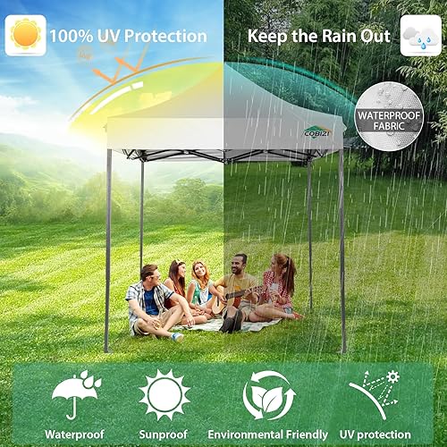 Miniatura 310 de COBIZI - Toldo desplegable de 10 x 10 pies, 4 paredes laterales, FPU 50+ para todo el año, resistente al viento, impermeable, uso comercial, Gris