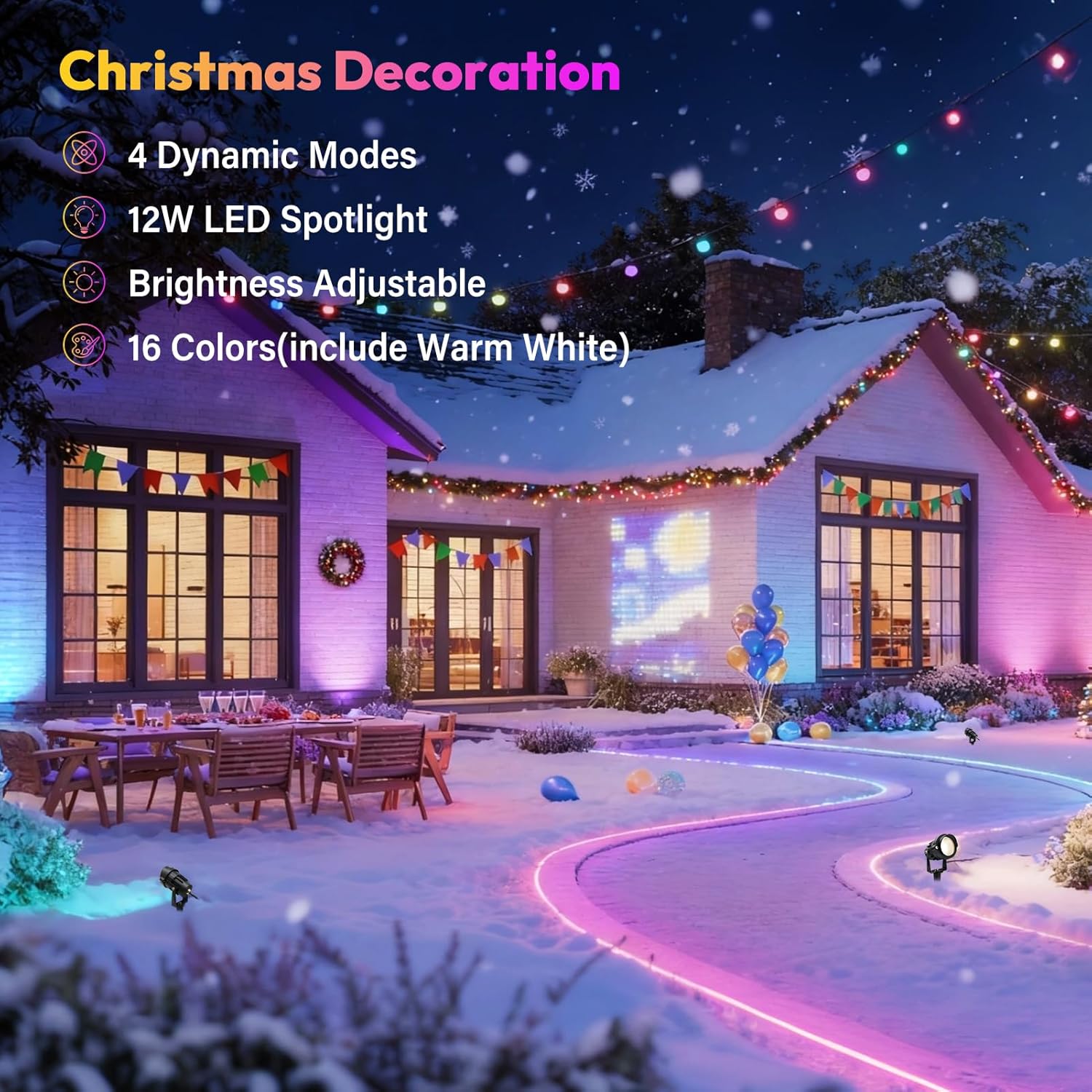 Easter Spot Lights Outdoor Color Changing Landscape Spotlights,12W RGBW LED Outdoor Spot Lights for Yard Garden Decor,Waterproof 110V Plug in Landscape Lighting with Remote,4 Packs