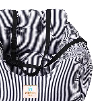 CALANDIS Dog Car Seat Belt Booster Travel Carrier Bag for Puppy Dog Blue Stripes
