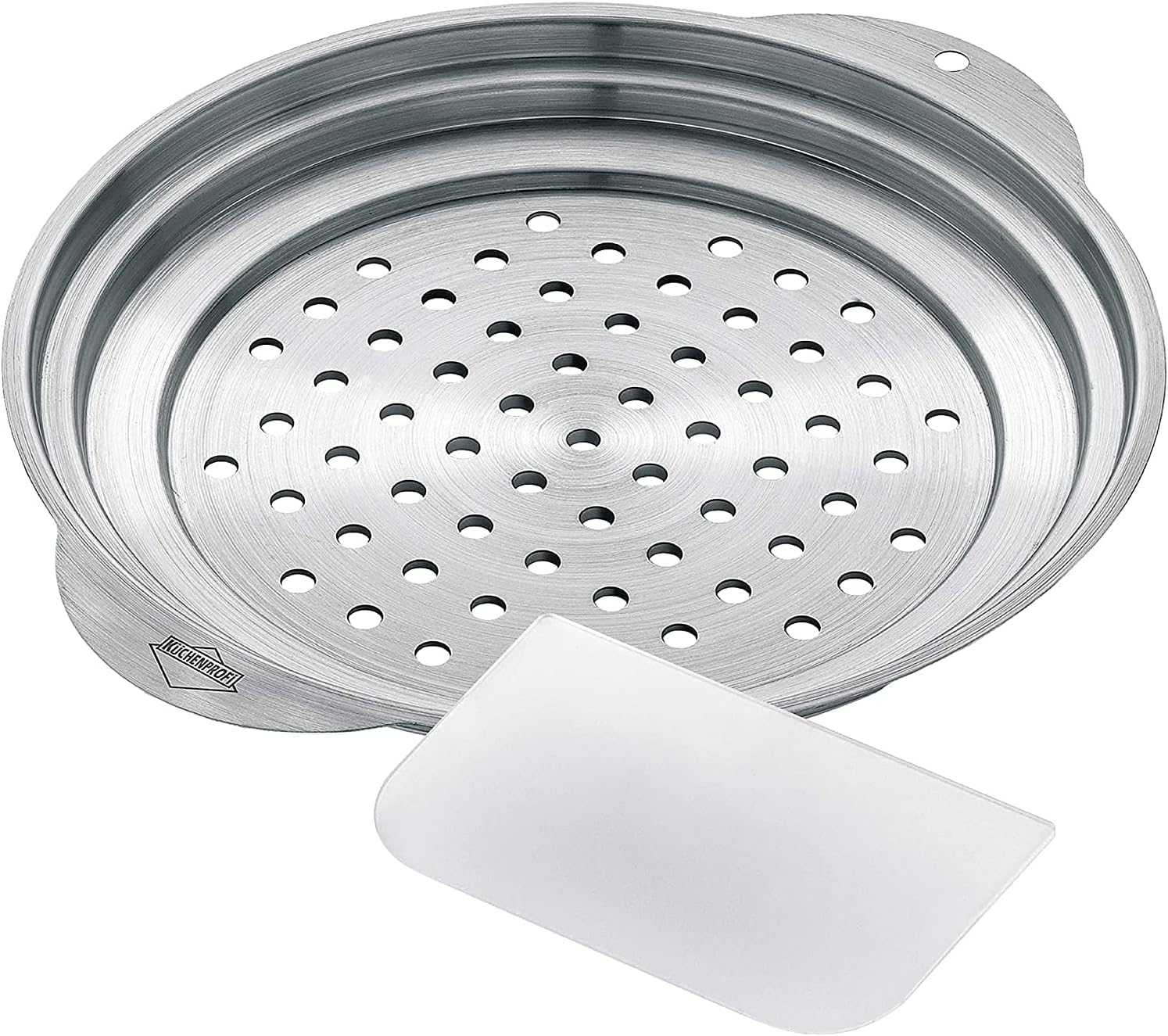 Küchenprofi Spaetzle Lid and Scraper, Stainless-Steel Dumpling Maker and Spaetzle Noodle Maker
