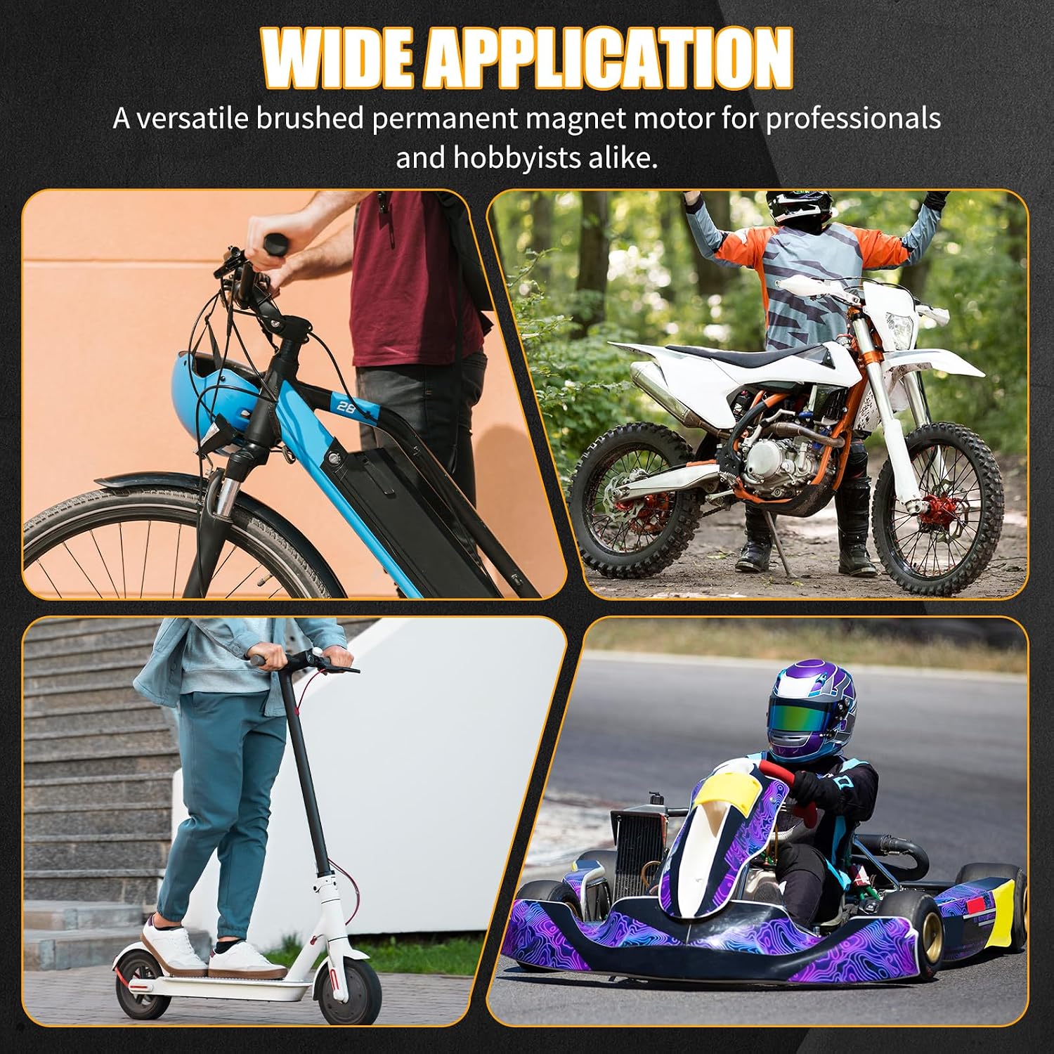 24V 350W Brushed Permanent Magnet DC Motor & PMA Generator, 3000RPM Dual-Purpose Electric Motor for E-Scooter Drive Speed Control, E-Bike, Wind Turbine & DIY Power Projects