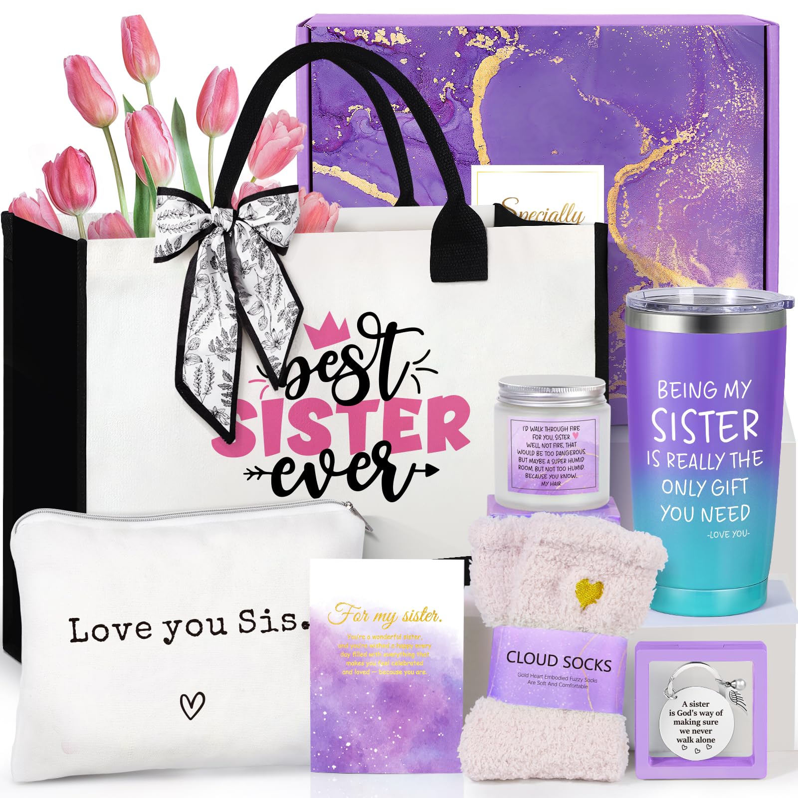 Suhctuptx Sisters Gifts from Sister, Birthday Gift Christmas Gifts Best Ever Gift Basket Cool Ideas for Sis Adult in Law