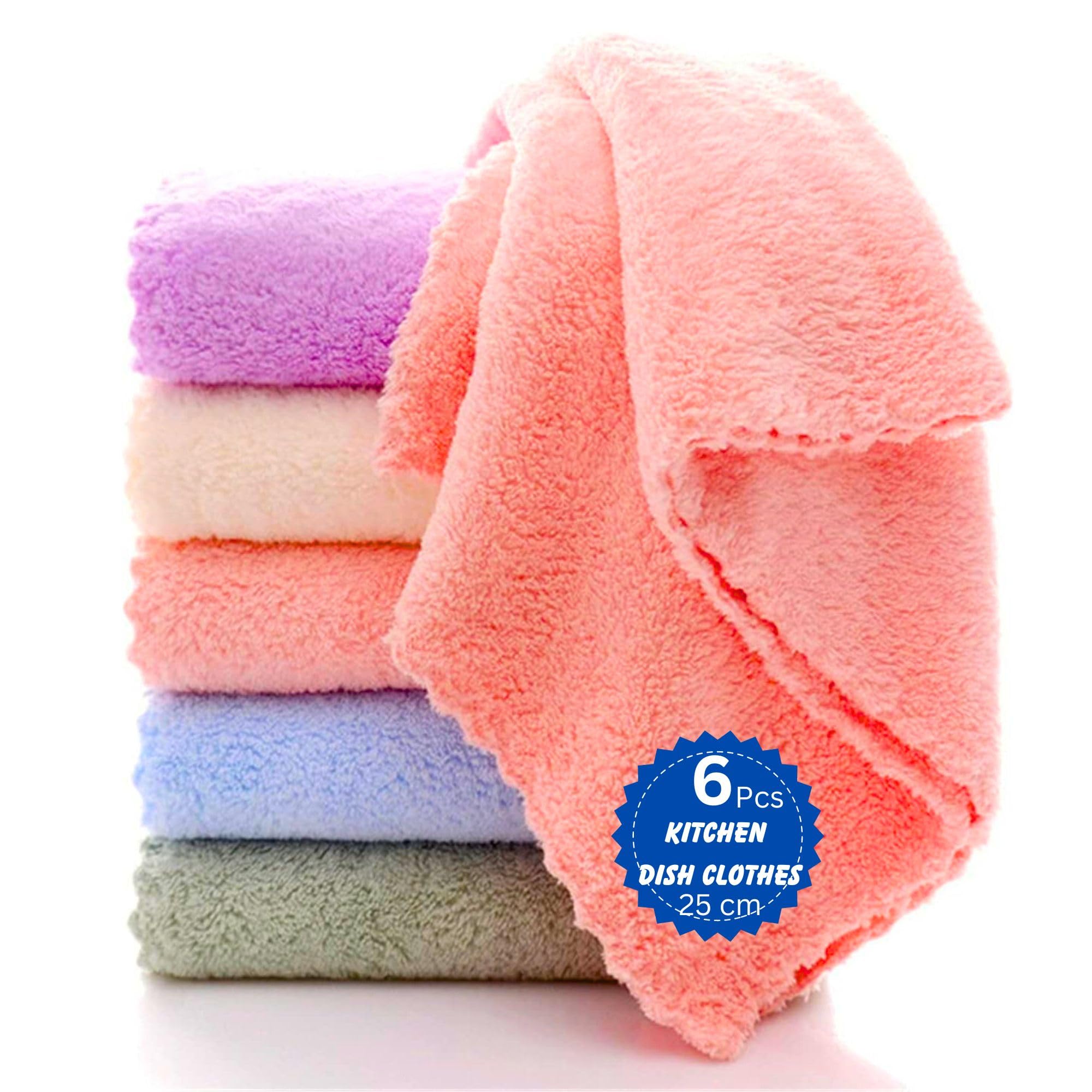 SynSo Microfiber Cloth for Kitchen Cleaning Soft Absorbent Lint Free Reusable Microfiber Cloths Towels Wash Clothes Utensils Wipe Napkin (B08KHB4739) Amazon Price History, Amazon Price Tracker