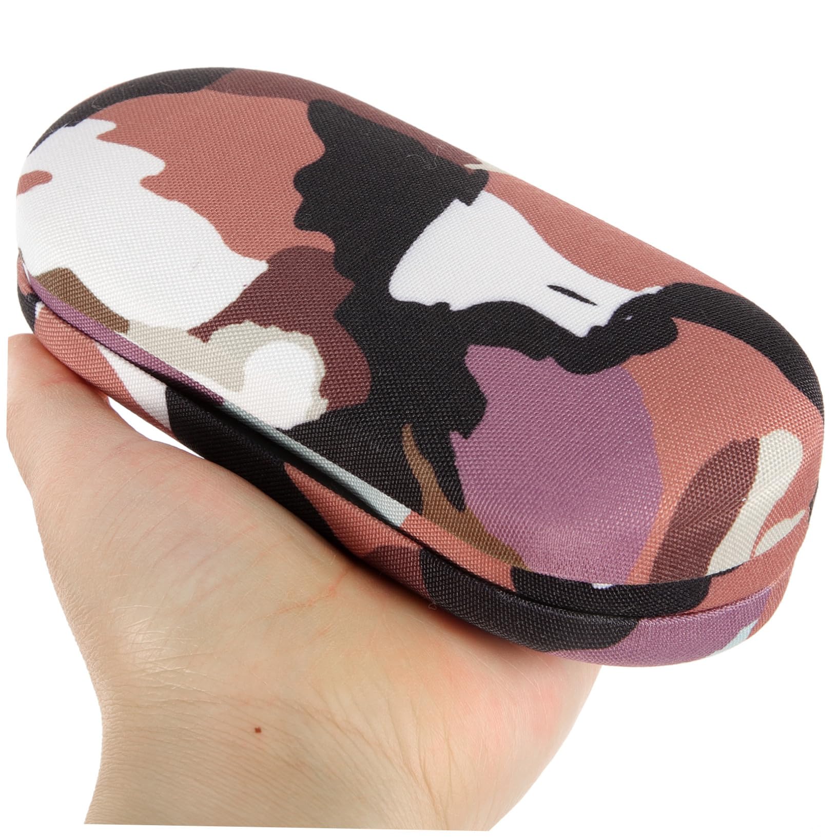 2 Ensembles Étui à Lunettes Double Compartiment Rigide Pochette à Lunettes Camouflage pour Lentilles Invisibles Organisateur de Voyage Compact