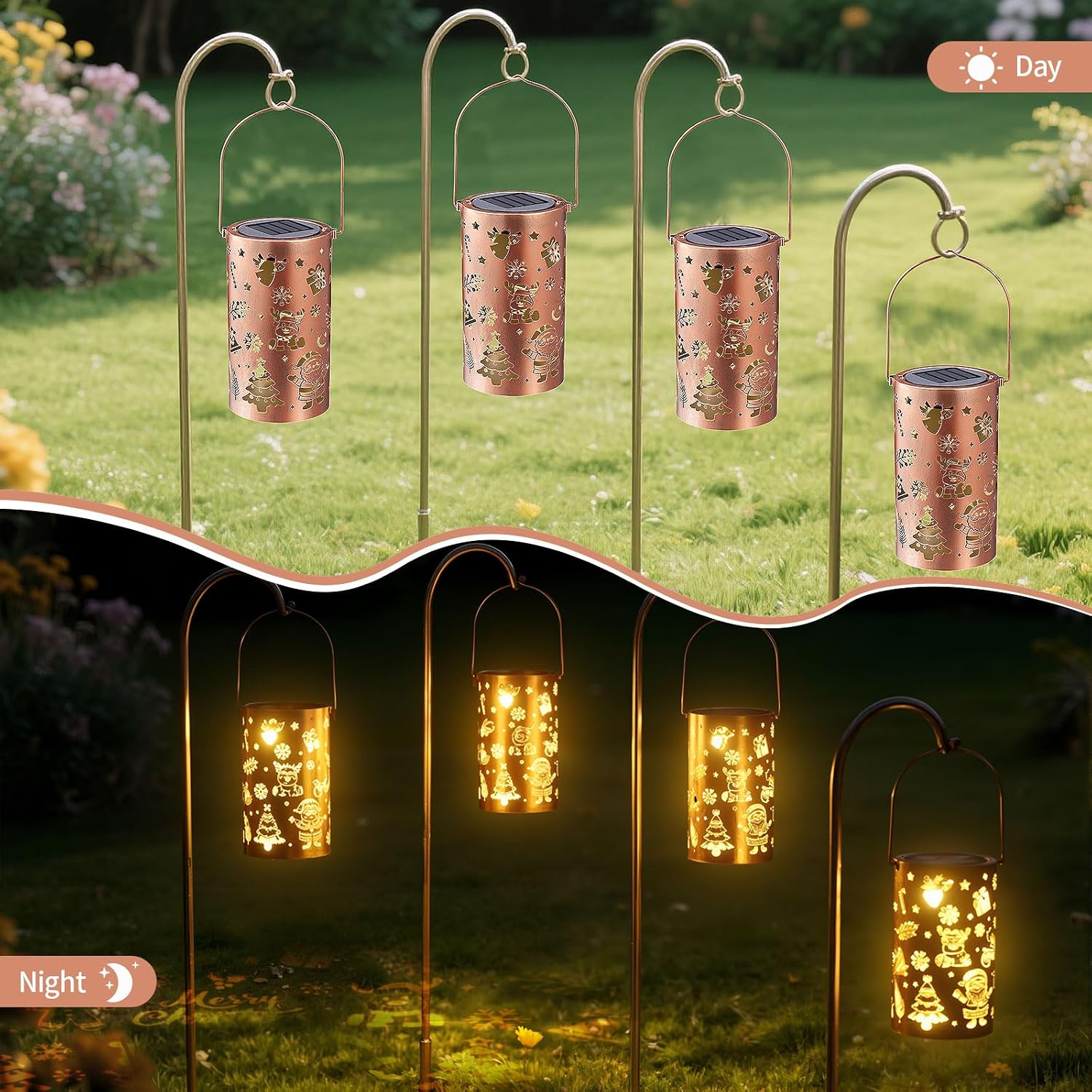 Capoda Merry Christmas Solar Lantern Holiday Outdoor Decorations for Garden, Porch, Pathway – Waterproof Solar Powered Hanging Light Winter Yard Decor, Seasonal Party & Outdoor Christmas Gift