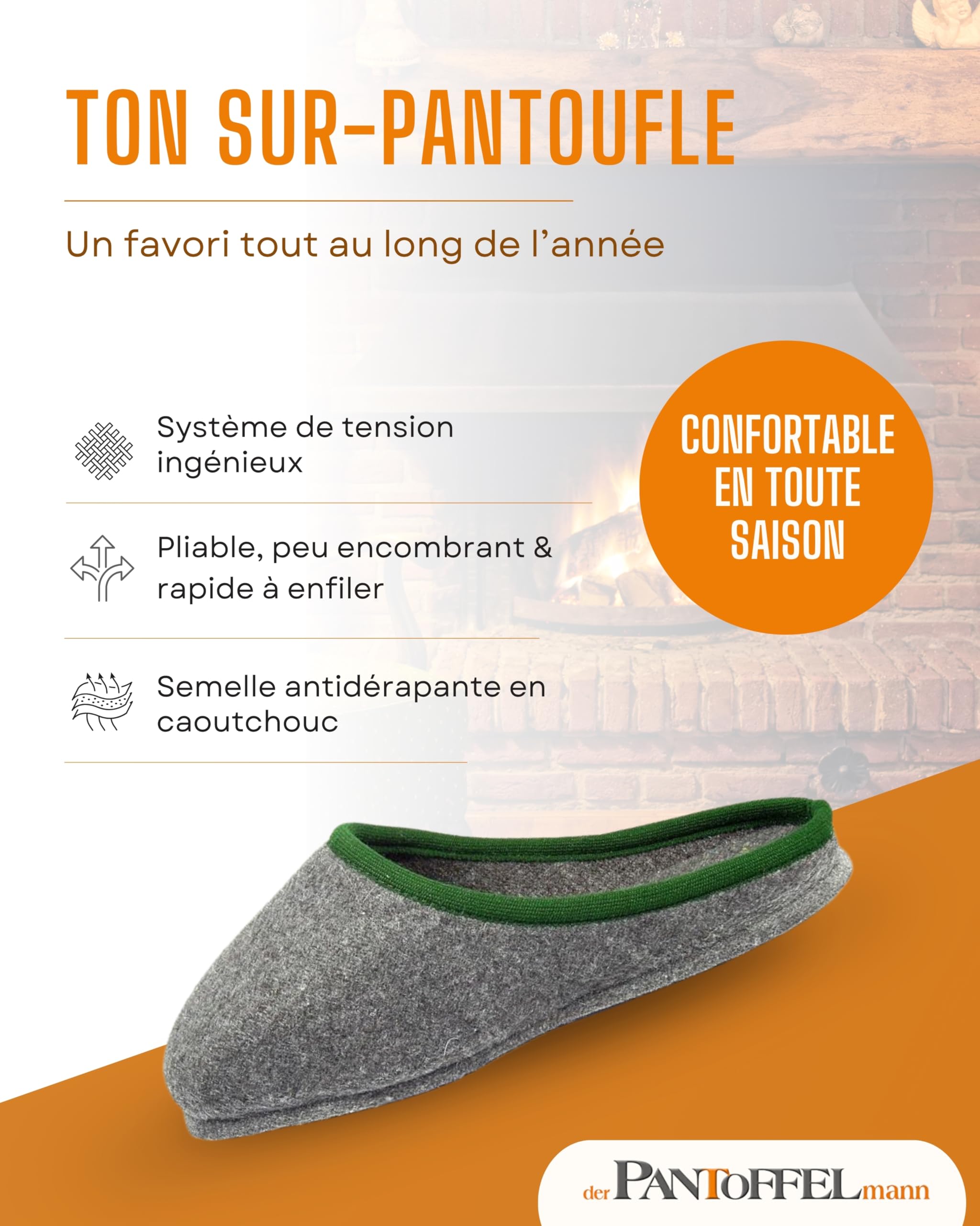 Pantoffelmann Chaussons de musée pour chaussures de sécurité I Jusqu’à la taille 46 I Sur-chaussures en feutre pour artisans I Protègent les sols des rayures & salissures I Chaussons visiteurs