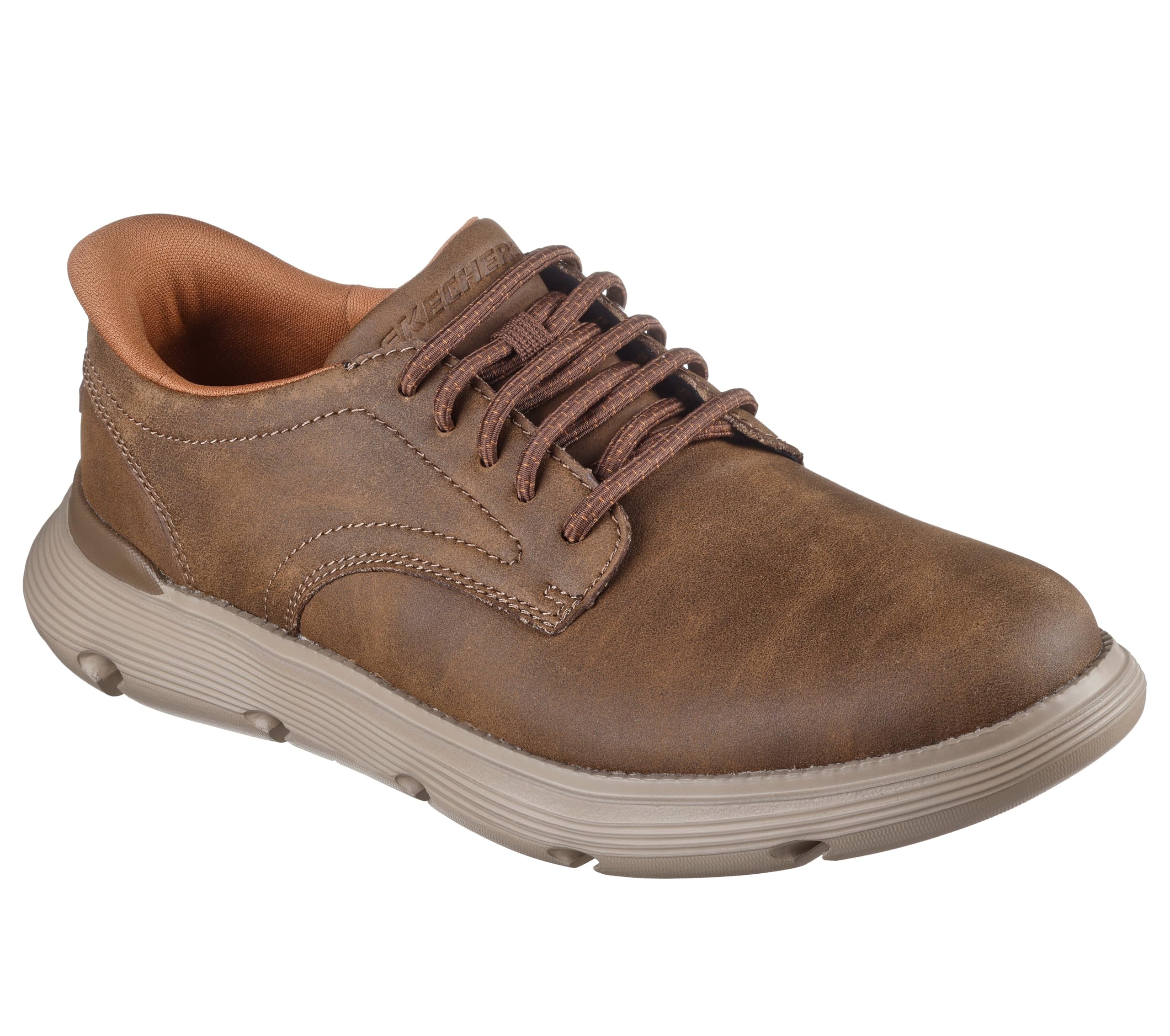 Skechers Men's Slip-Ins Garza Leather Trainers, Taupe