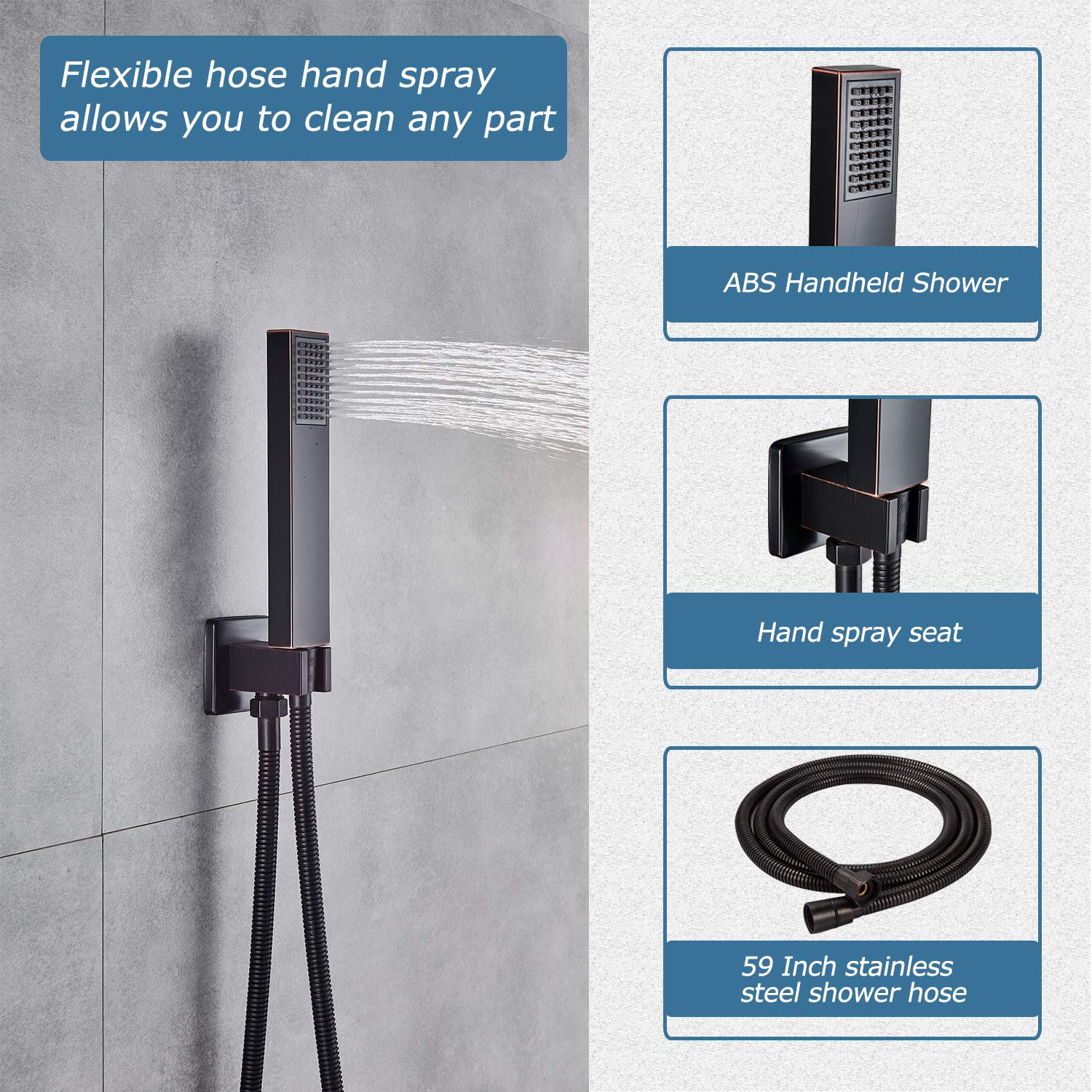 Saeuwtowy Shower System Wall Mounted Oil Rubbed Bronze Black Shower