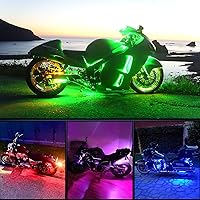 Vista 8 de Nilight Kit de luces LED RGB para motocicleta, impermeable, multicolor, lámpara de luces de atmósfera con control remoto inalámbrico RF de 4 teclas