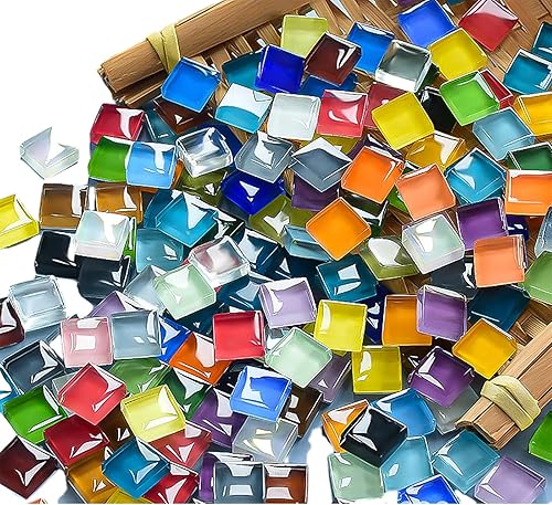 Vista 28 de Azulejos de mosaico de 225 piezas / 7.05 oz, paquete de azulejos de mosaico de cristal para decoración del hogar, manualidades, platos, marcos