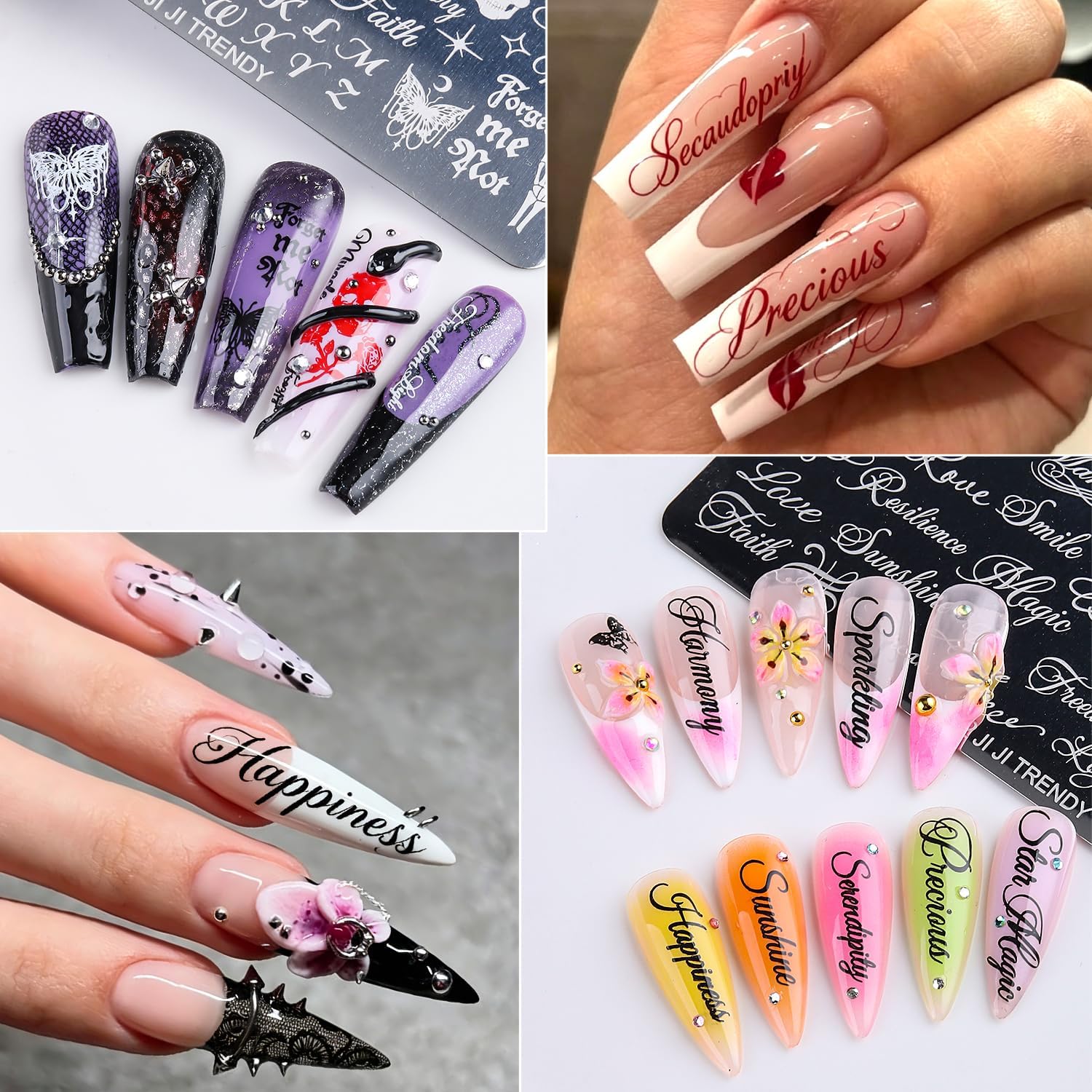 Goth Nail Stamping Plates - Letter Stamping Plates for Nails
