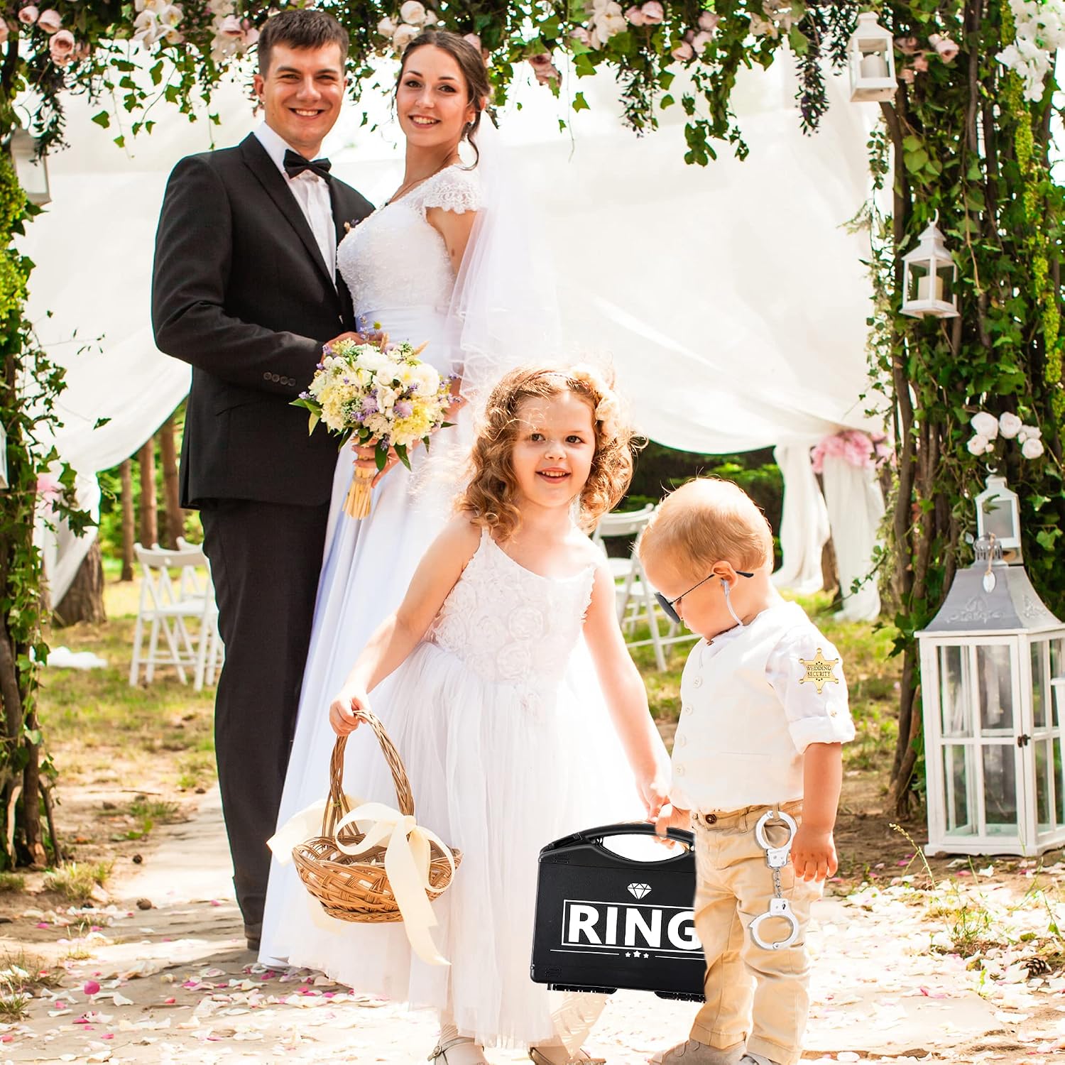 Ring Wedding Security Set: Box Bearer + Glasses + Earpiece + Badge - Gifts Proposal Cosplay