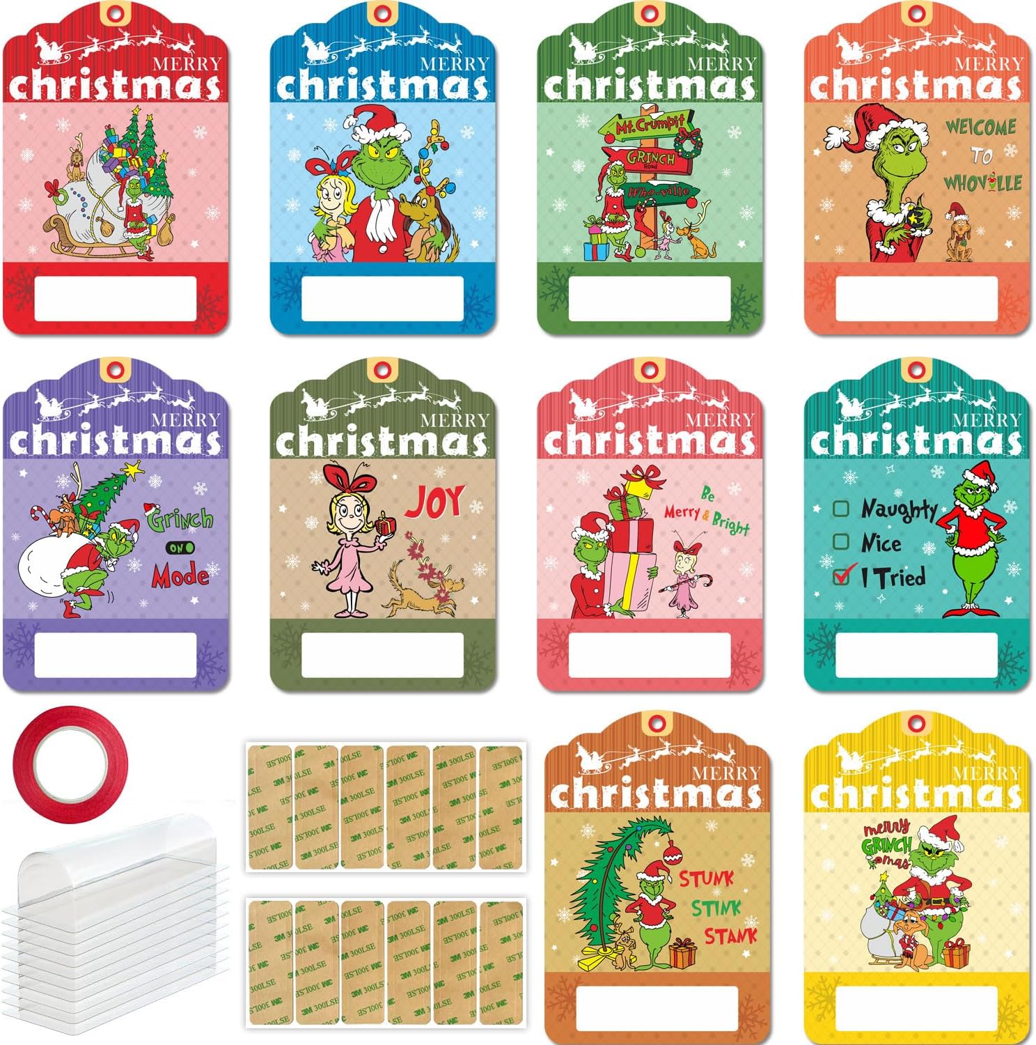 Christmas Money Holders for Cash — Christmas Money Gift Card Holder Ornaments with Clear Plastic Cover for Christmas Decoration