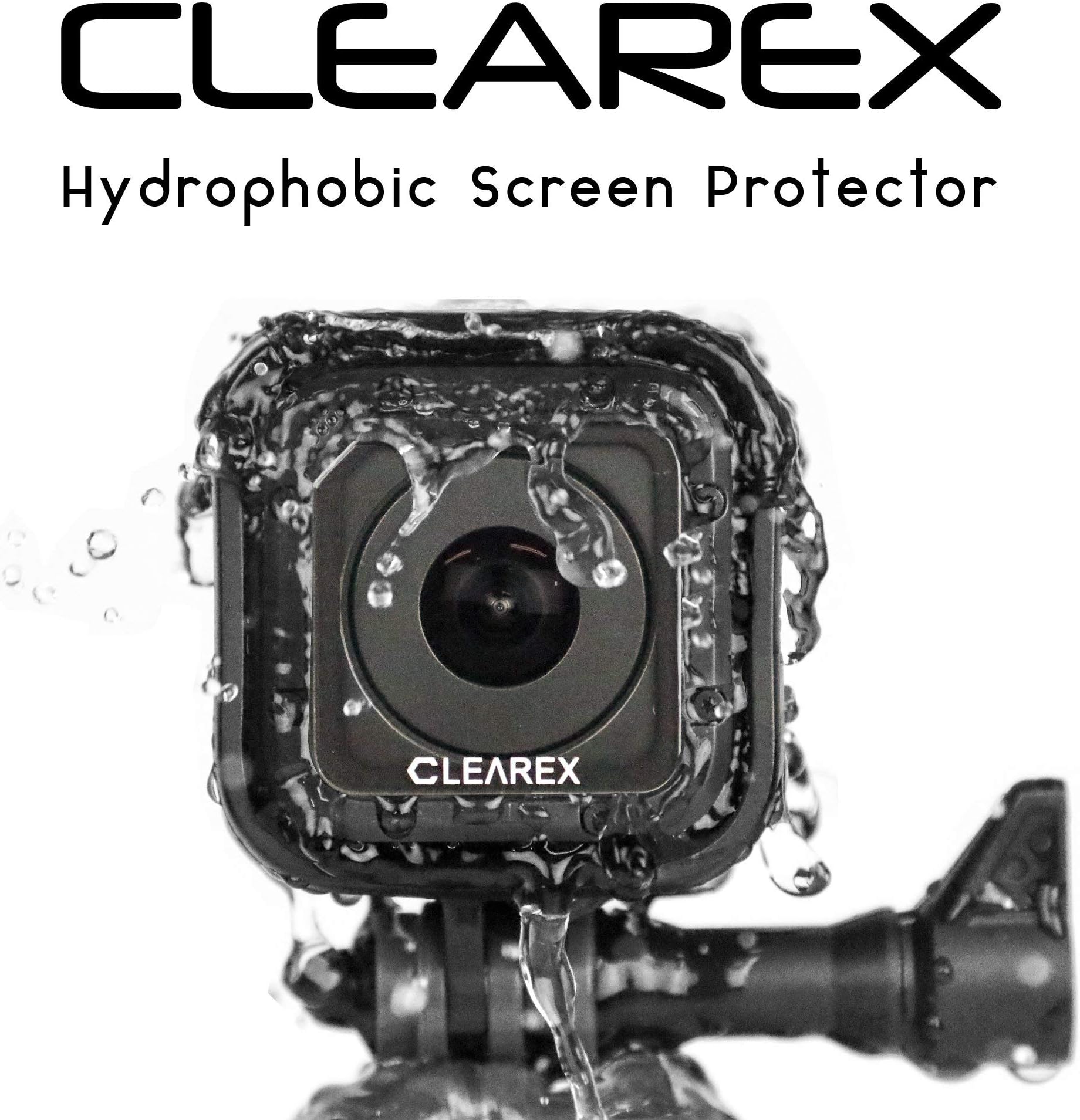 CLEAREX Hydrophobic Screen Protector for GoPro Hero 5,6,7,8 Black | Water Repellent, Tempered Glass, Ultra-Clear, Anti-Scratch | Capture Clearly (Session)