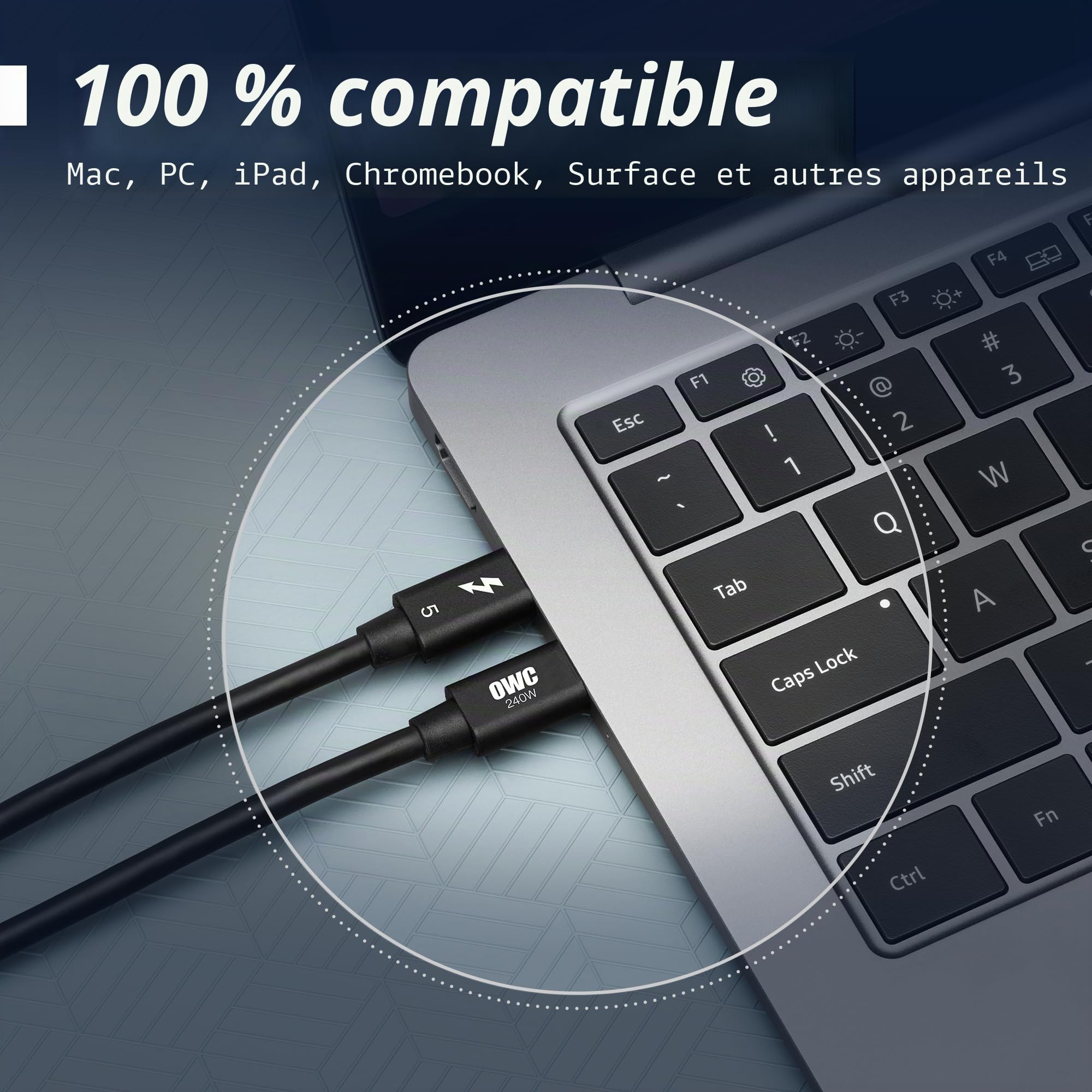 OWC Câble Thunderbolt 5/USB-C de 0,3 m