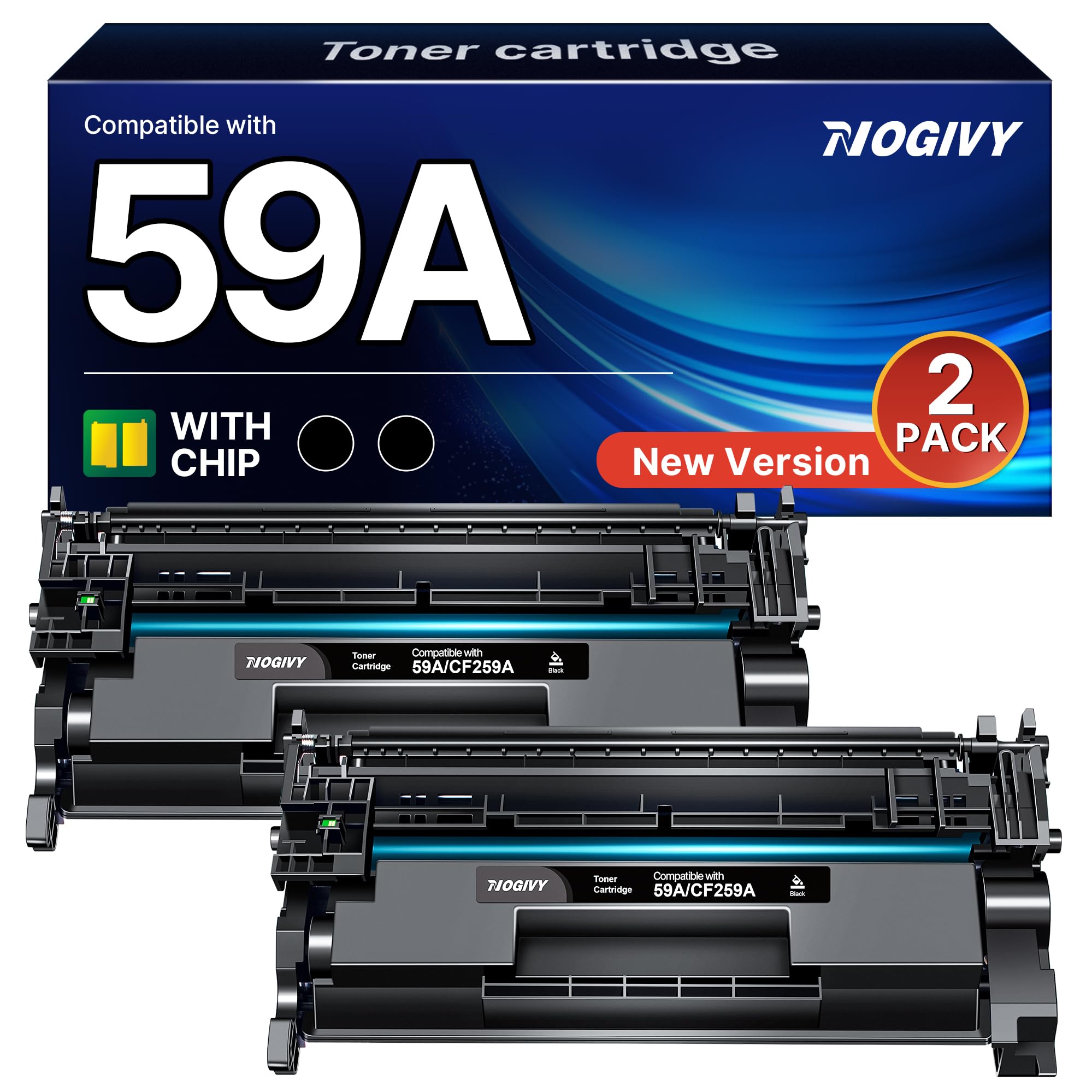59A CF259A Mit Chip Kompatibel für HP 59A Toner Schwarz 59X für HP LaserJet Pro MFP M428DW Toner M404DN M404DW M428FDW M428FDN M404 M428 M304 M406 M430 CF259X CF259A 259A 259X (2 Pack Schwarz)