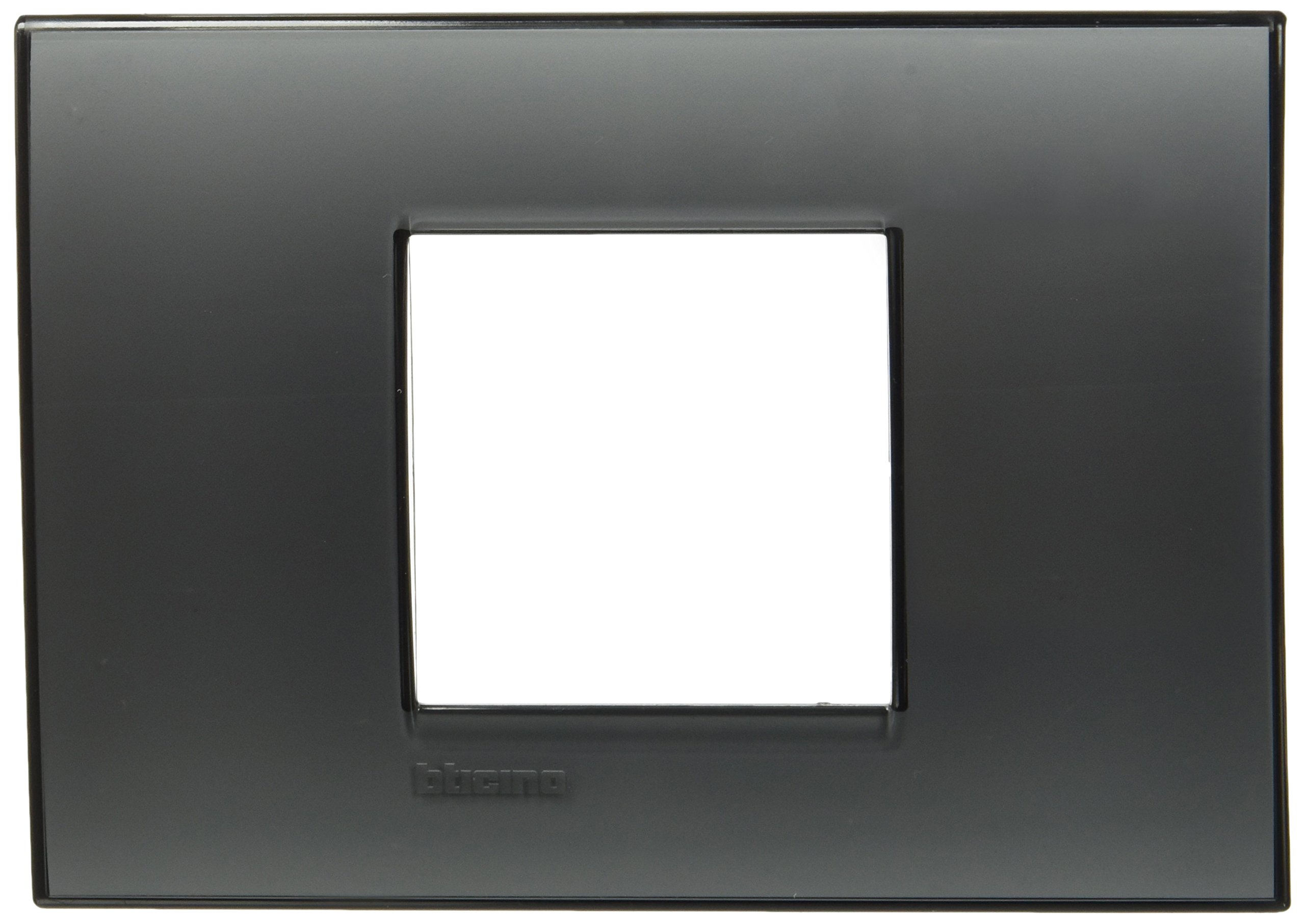 Placa 2 módulos centrado fume Bticino Livinglight para interruptor 3