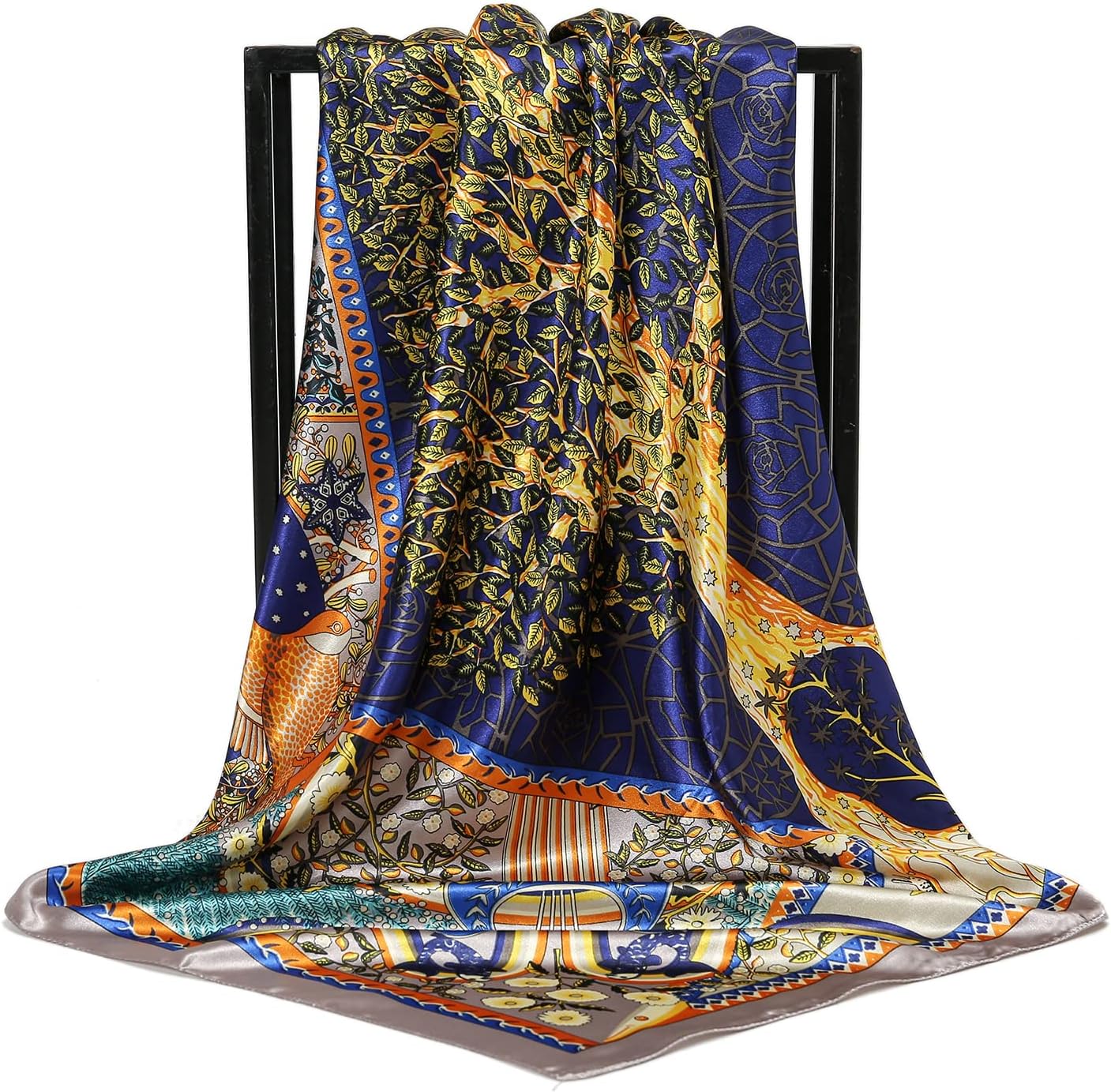 RIIQIICHY Head Scarf for Women Like Silk Satin Scarf for Hair Wrapping at Night Bandana Square Scarf for Sleeping 35 Inch - Image 4