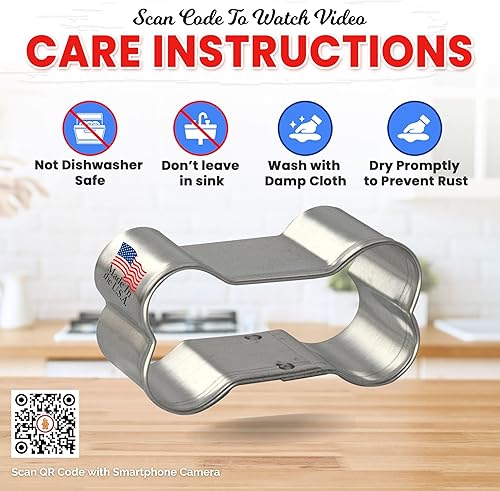 Miniatura 4 de Cortador de galletas de hueso de perro de 2 pulgadas B1621 - Cortadores de galletas Foose - Placa de hojalata de acero de EE. UU