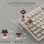 RK ROYAL KLUDGE N80 Clavier mécanique à faible profil avec écran d'affichage intelligent & Tronçon, montage supérieur 75% Clavier sans fil BT/2.4G/USB-C, support logiciel, batterie massive, 80 Clés, commutateurs rouges linéaires silencieux