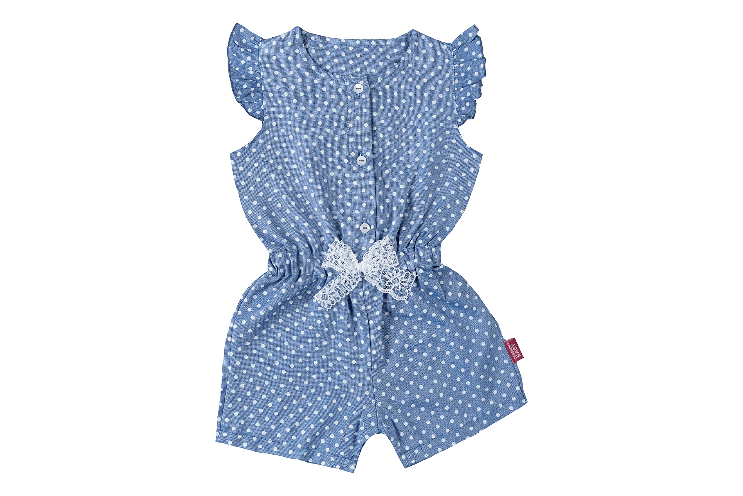 CHUBBYBUN BABYGirls Flutter Short Sleeve Cotton Romper Jumpsuit