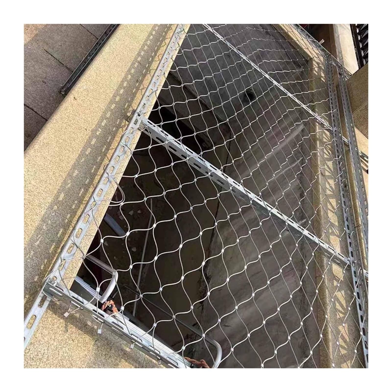 Ciężka siatka linowa ze stali nierdzewnej, 0,6 x 4 m, bezpieczna siatka do balustrady ogrodowej, łatwa do cięcia i montażu, siatka druciana, bezpieczna dla zwierząt domowych i dzieci, wszechstronna