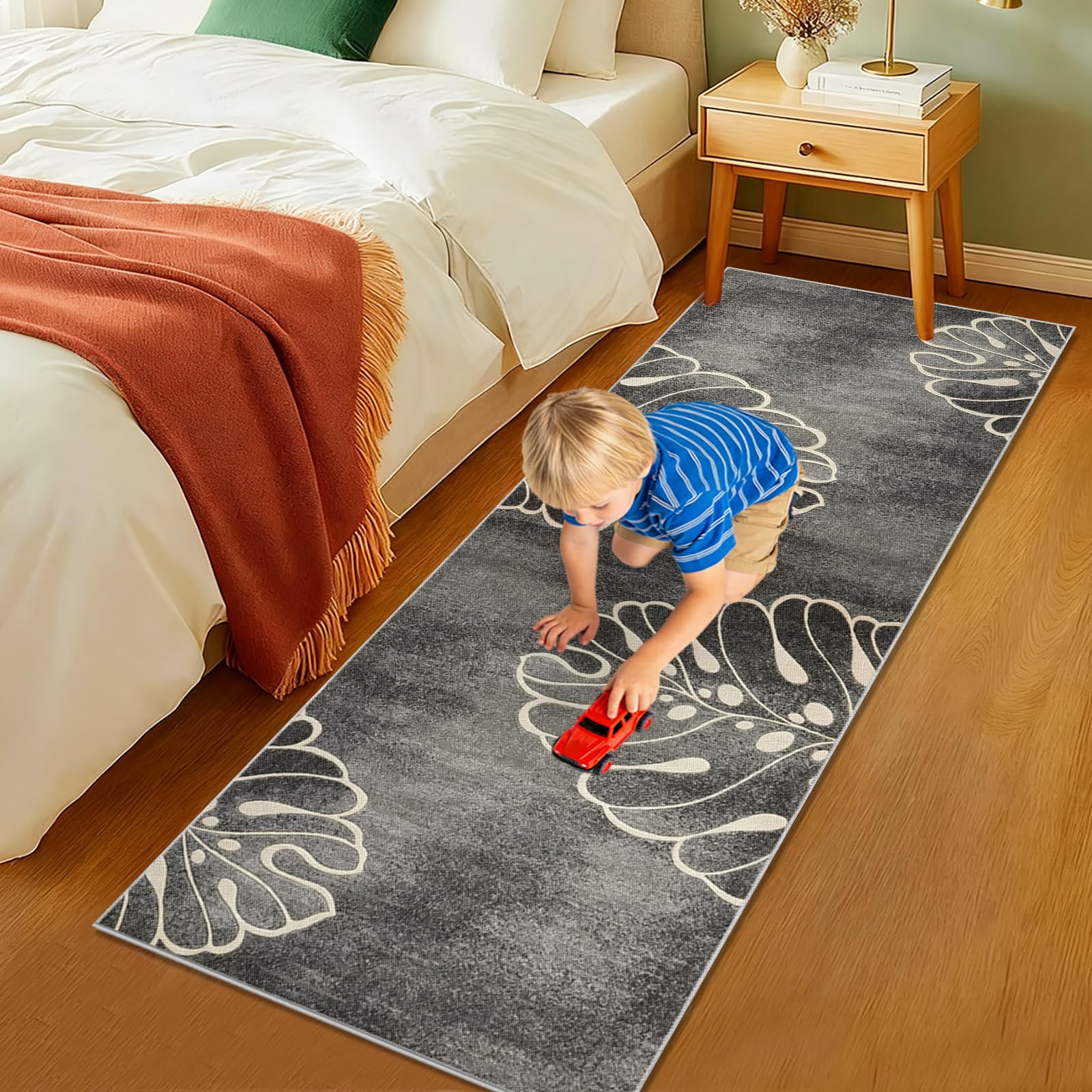 Tappeto Runner per Corridoio Antiscivolo Grigio 50x200cm