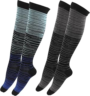 SOIMISS 2 Pares De Meias De Futebol Listradas Sobre O Joelho Meias Listradas Coxa Meias Tubo De Panturrilha Meias De Treino Masculino Meias De Futebol Meninas Meias Esportivas Para