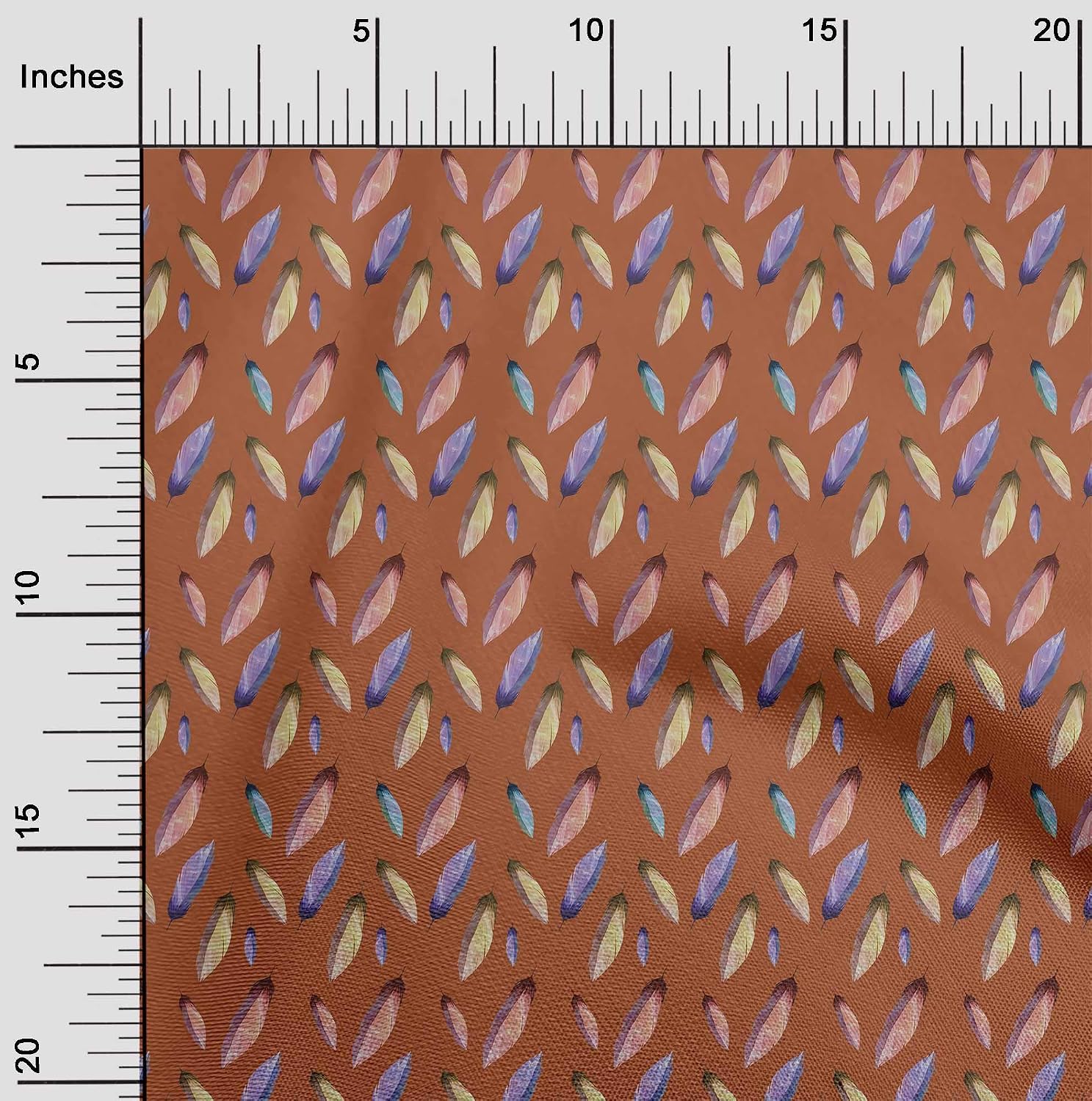 oneOone Viscose Chiffon White Fabric Feather Feather Sewing Fabric by The Yard Print DIY Clothing Sewing Supplies 42 -Inch Wide
