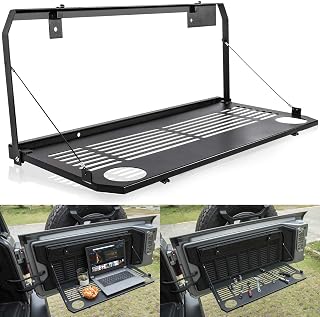 Yoursme for Jeep Wrangler JL JLU & Gladiator JT 2018-2021 2/4 Door Tailgate Table Rear Door Table Storage Cargo Shelf Foldable Rear Door Support up to 88IB