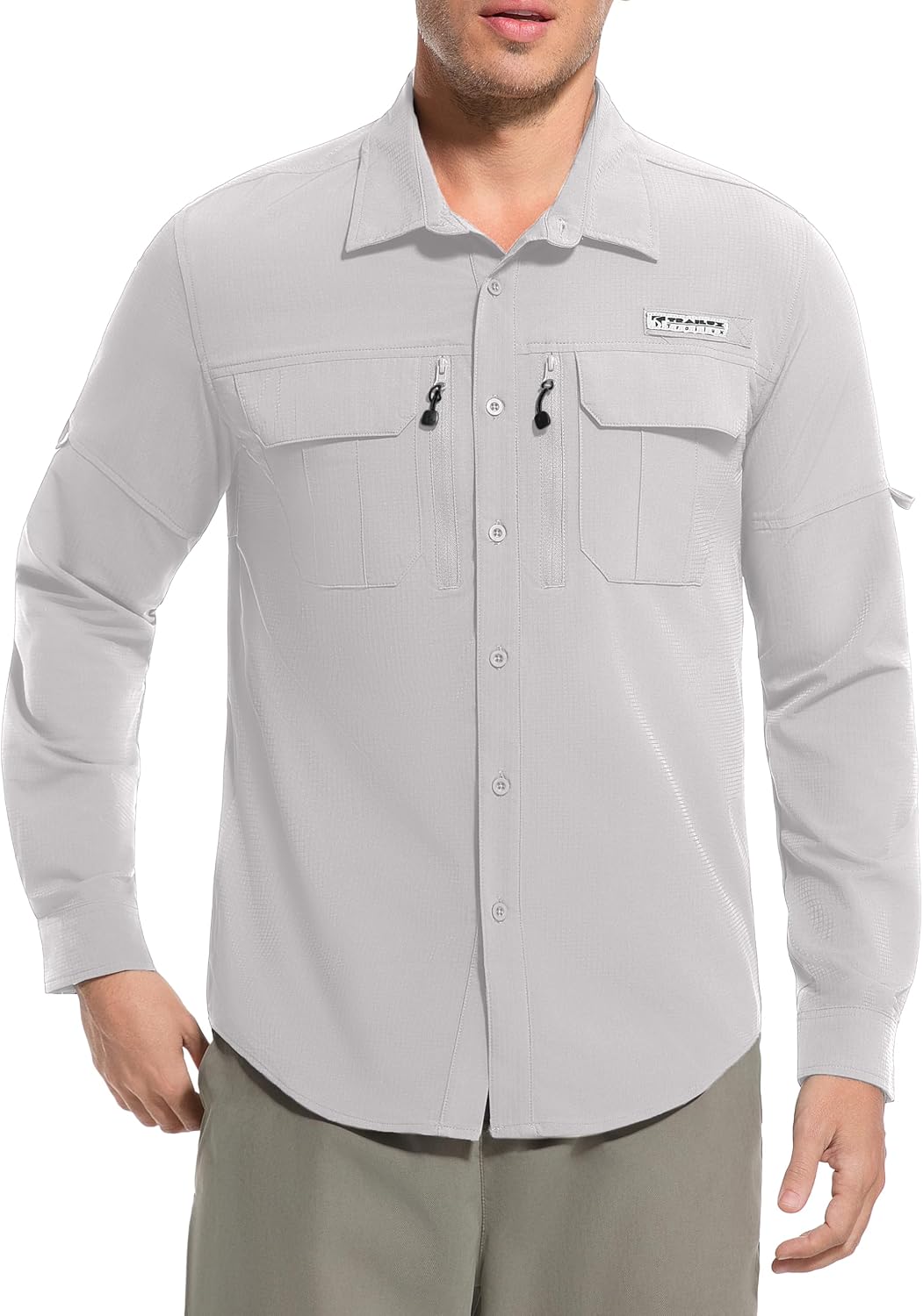 Men's Outdoor Sun Protection Shirt Long Sleeve Quick Dry Lightweight Breathable UPF50+ Hiking Fishing Travel Camping